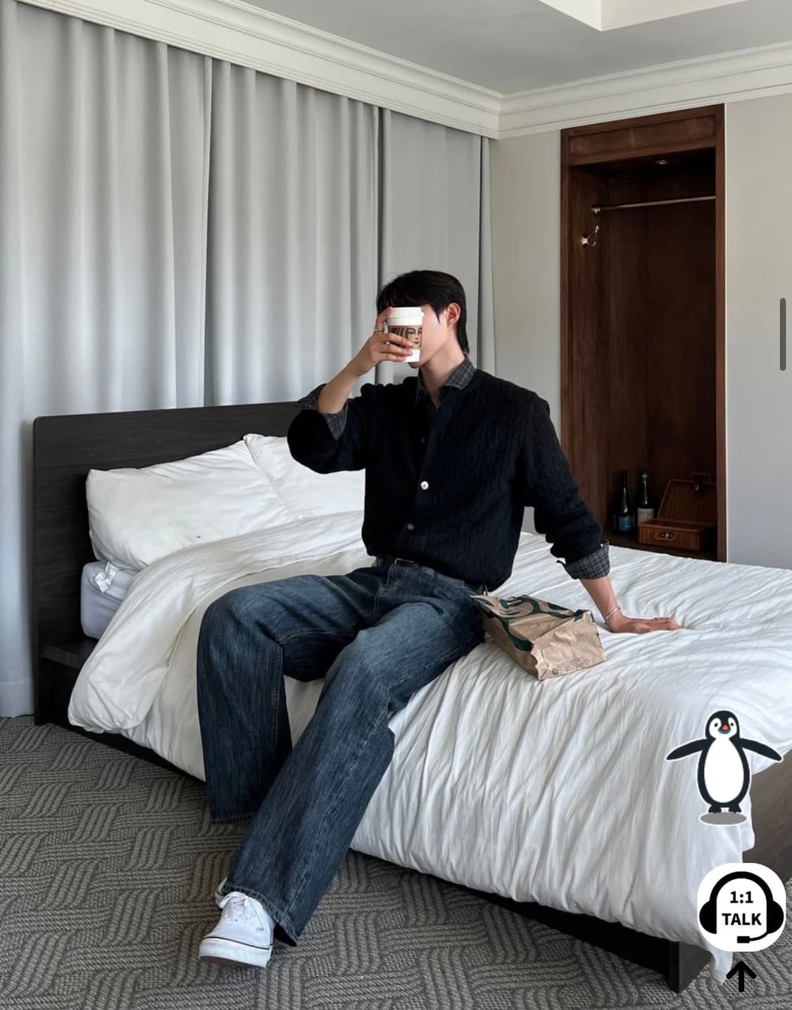 마일드마켓 하우스 소프트 넥 가디건 블랙 상품이미지10