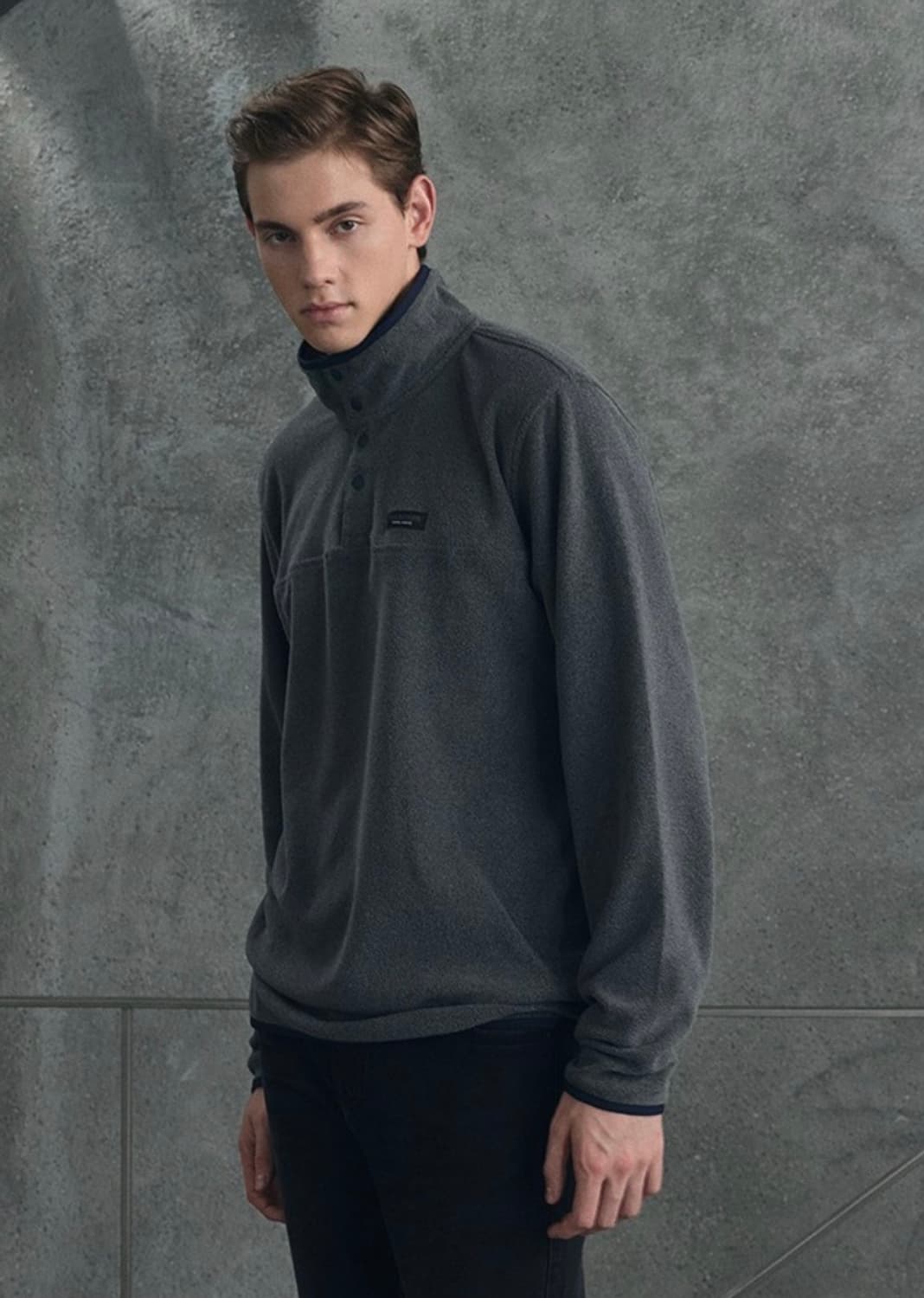 트루릴리전 스냅 플리스 차콜 M 상품이미지1