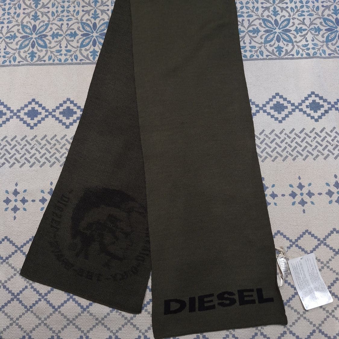 DIESEL 디젤 카키 브레이브맨 스펠아웃 로고 머플러 목도리 새상품 상품이미지4