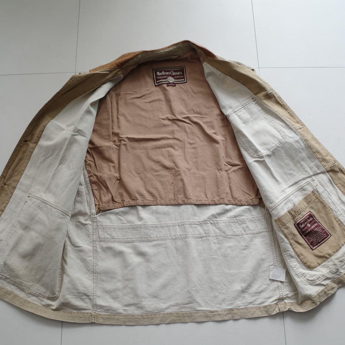 90s 말보로 클래식 빈티지 레더카라 헌팅 초어 자켓 XXL 상품이미지7
