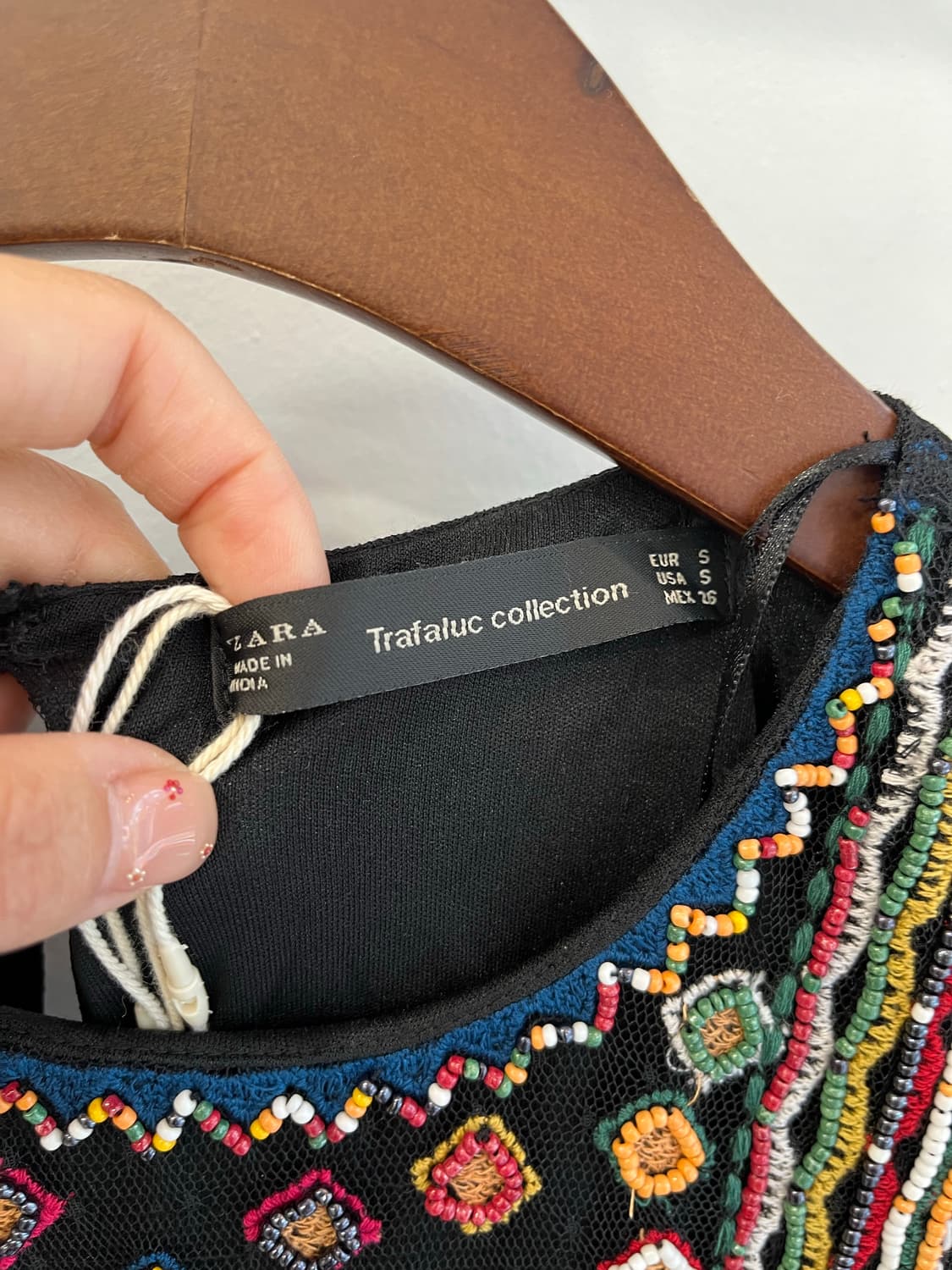 [새상품] 자라(ZARA) 에스닉 비즈 자수 시스루 롱 원피스 상품이미지4