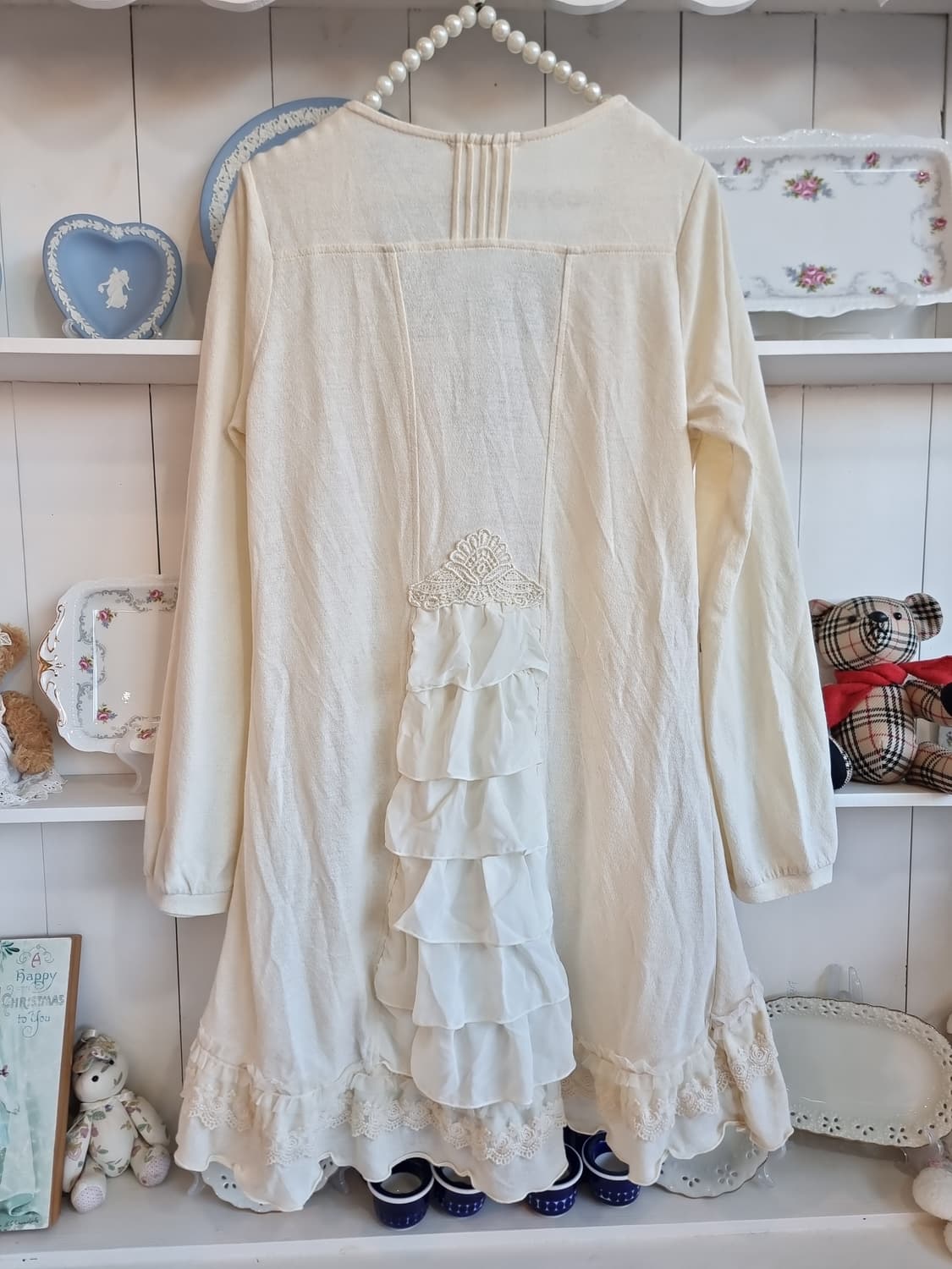 axes femme 레이스 롱 가디건 아이보리 상품이미지5