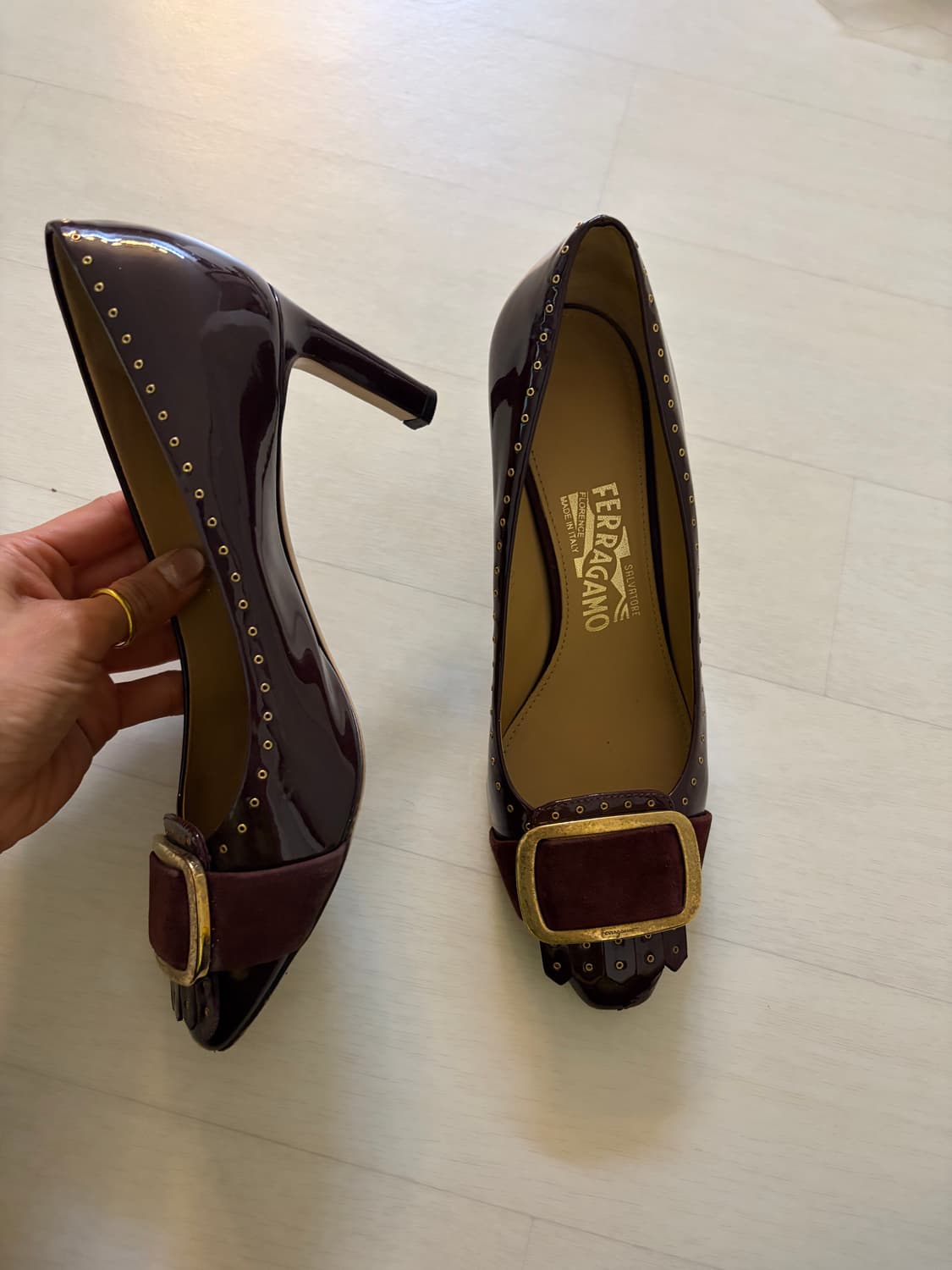  페라가모 버건디 힐 240 정품  상품이미지2