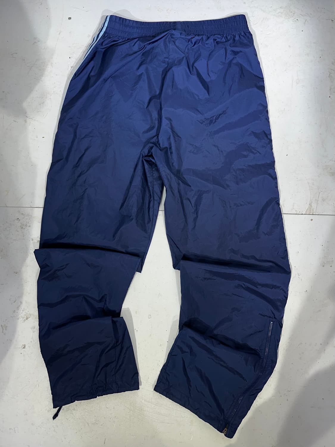 90s 아디다스 네이비 스카이 블루 삼선 대장급 와이드 트랙 팬츠 XL 상품이미지5