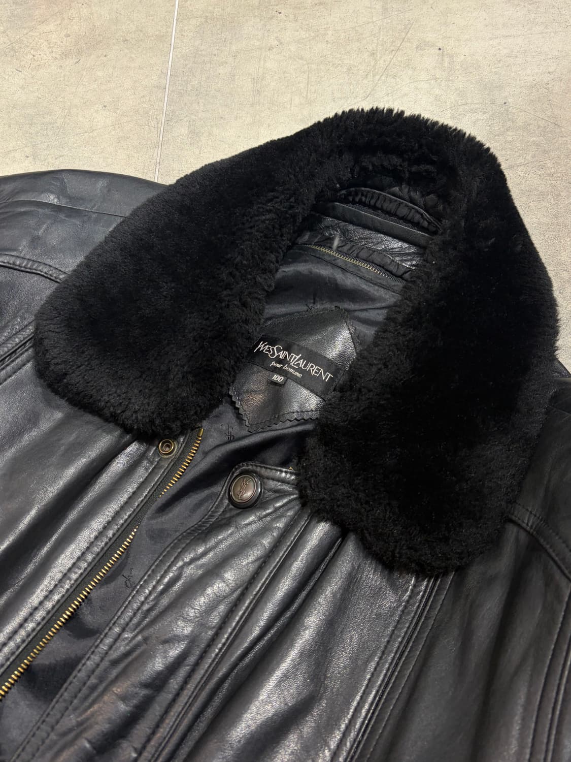90s 입생로랑 ysl 퍼 양가죽 자켓 상품이미지10