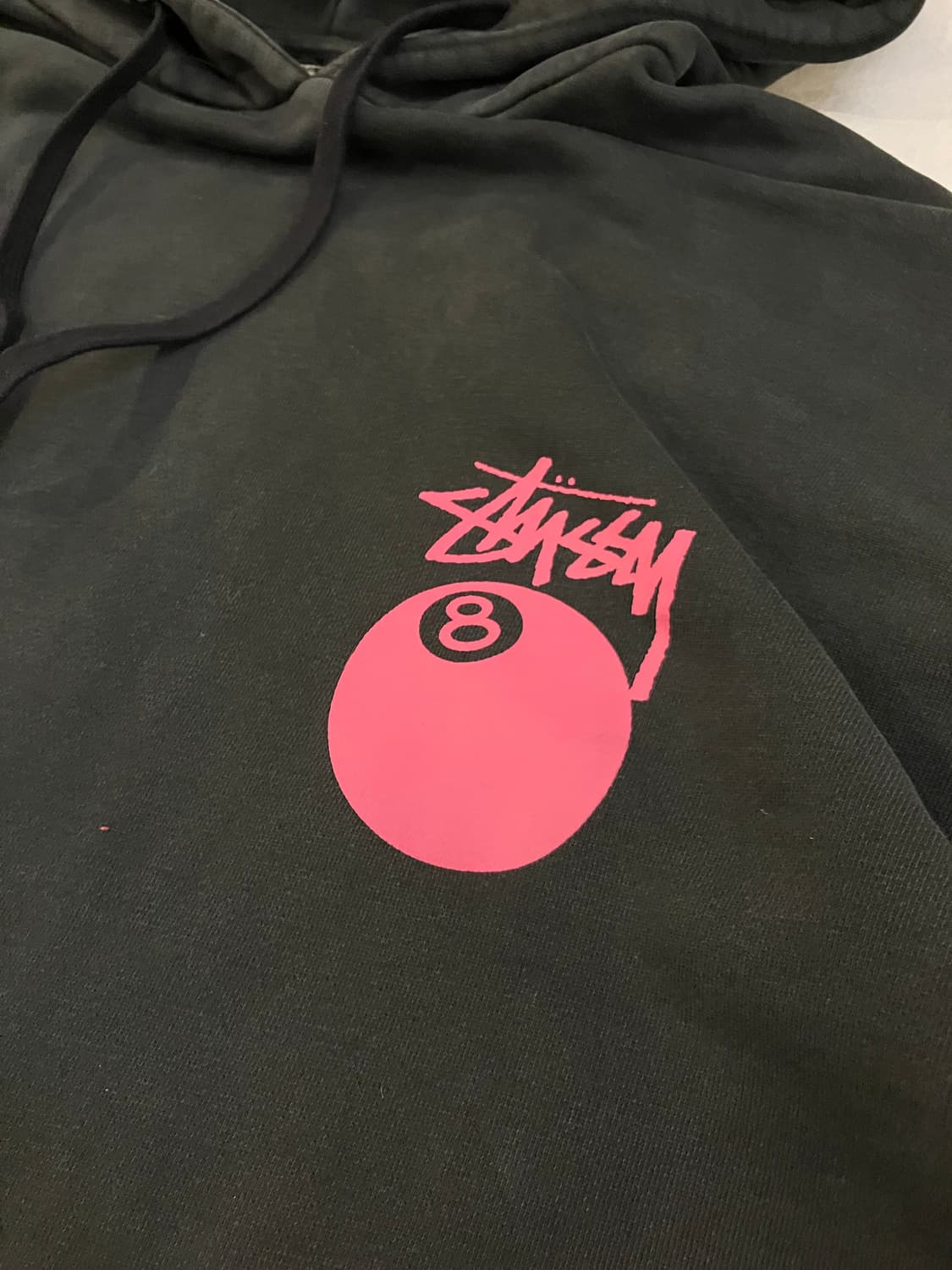 스투시 8볼 피그먼트 후드티 블랙핑크 상품이미지5