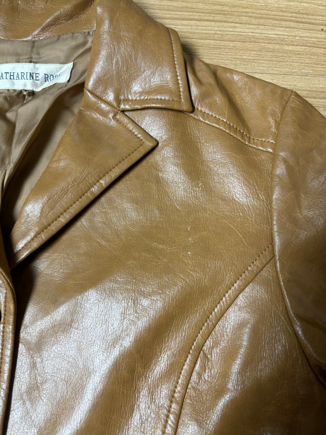 재패니즈 브라운 페이크 레더 자켓 상품이미지6