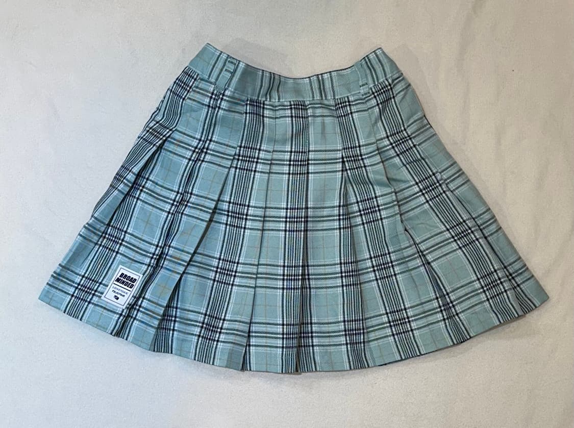 민트 체크 플리츠 스커트 상품이미지5