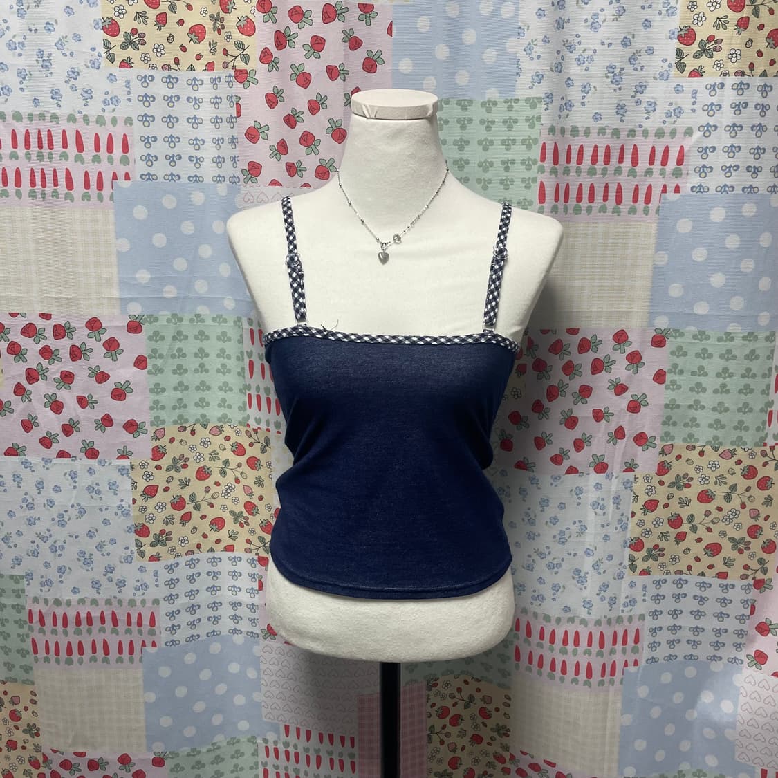 네이비 체크 베스트 + 이너나시 #모리걸 #바선생 상품이미지6