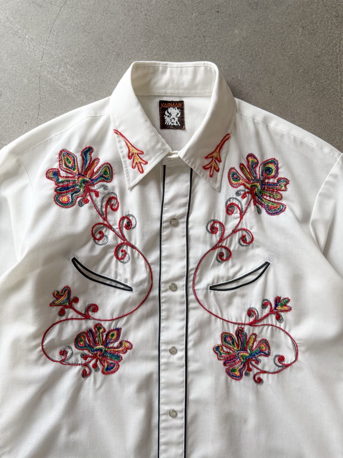 80s Karman Embroidered Western Shirt 상품이미지4