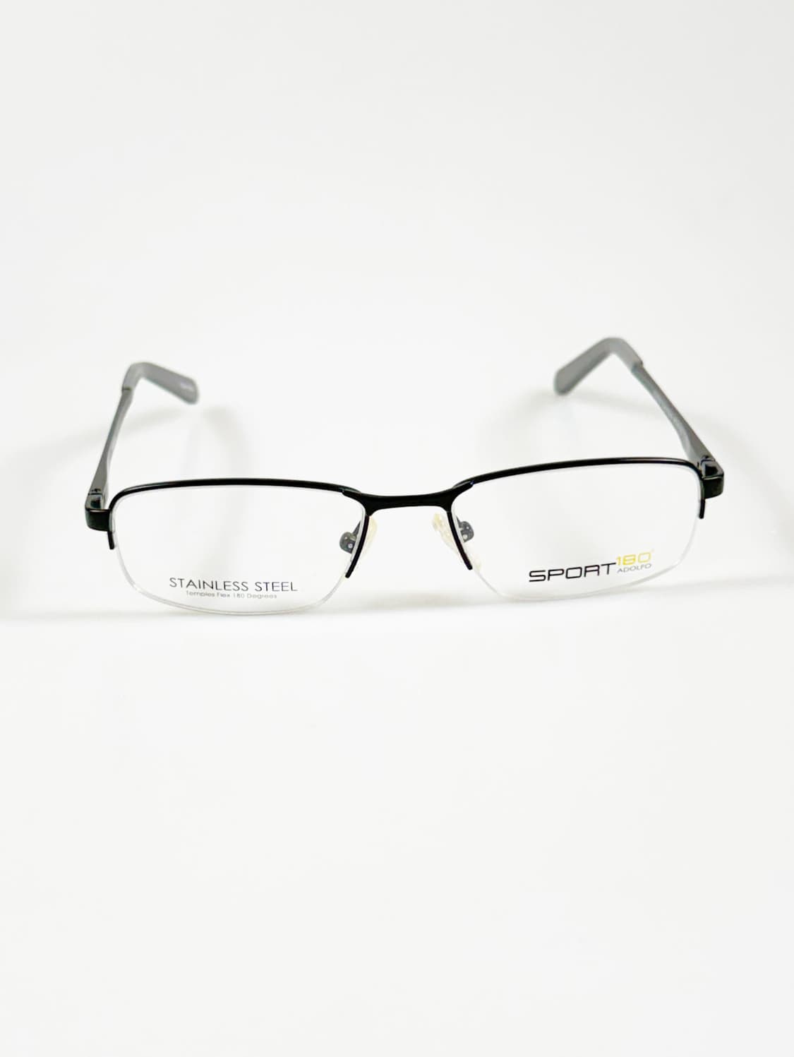 SPORT 180 ADOLFO 블랙 반무테 스퀘어 빈티지 안경 상품이미지1