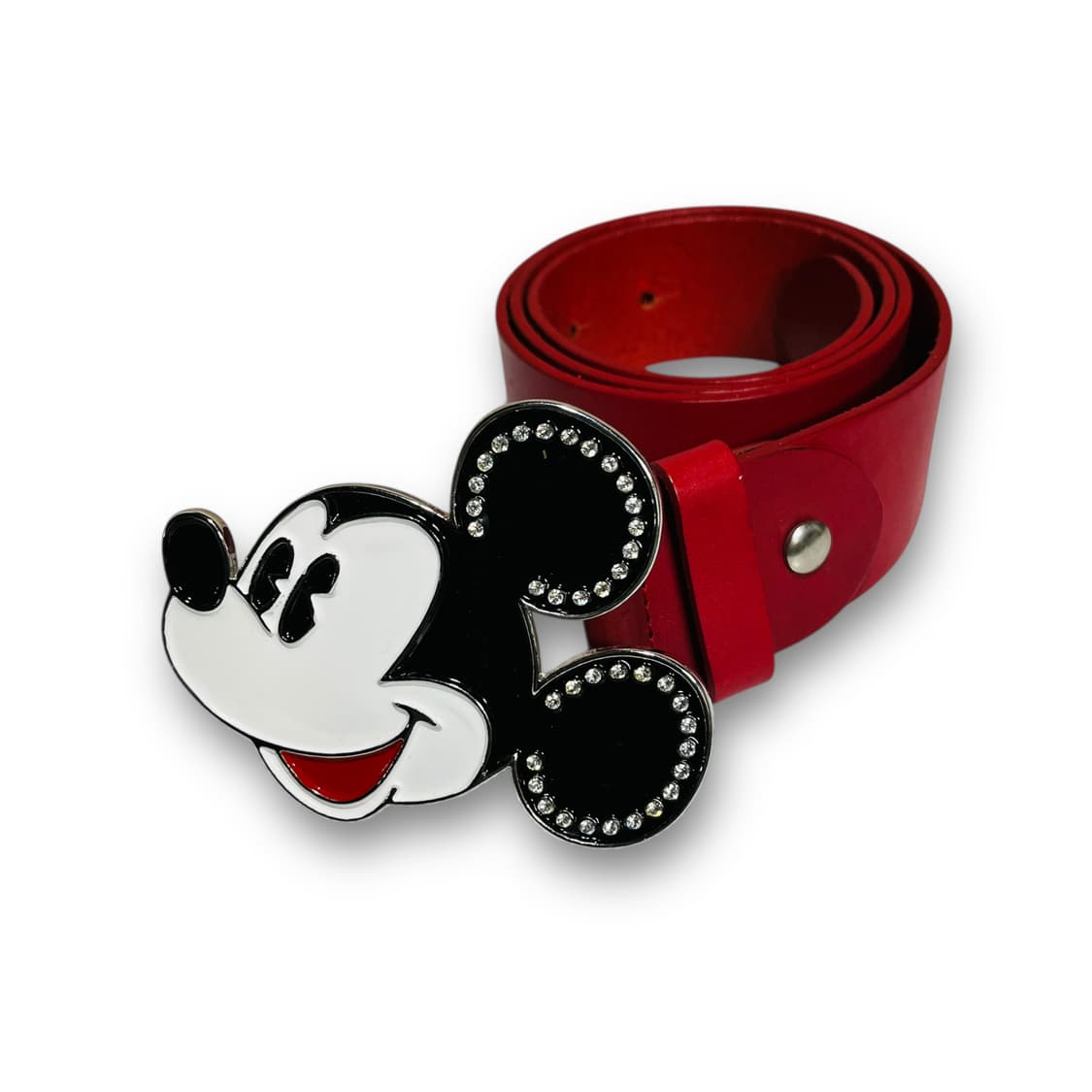 미키 마우스 쥬얼리 버클 레드 빈티지 레더 벨트 상품이미지1