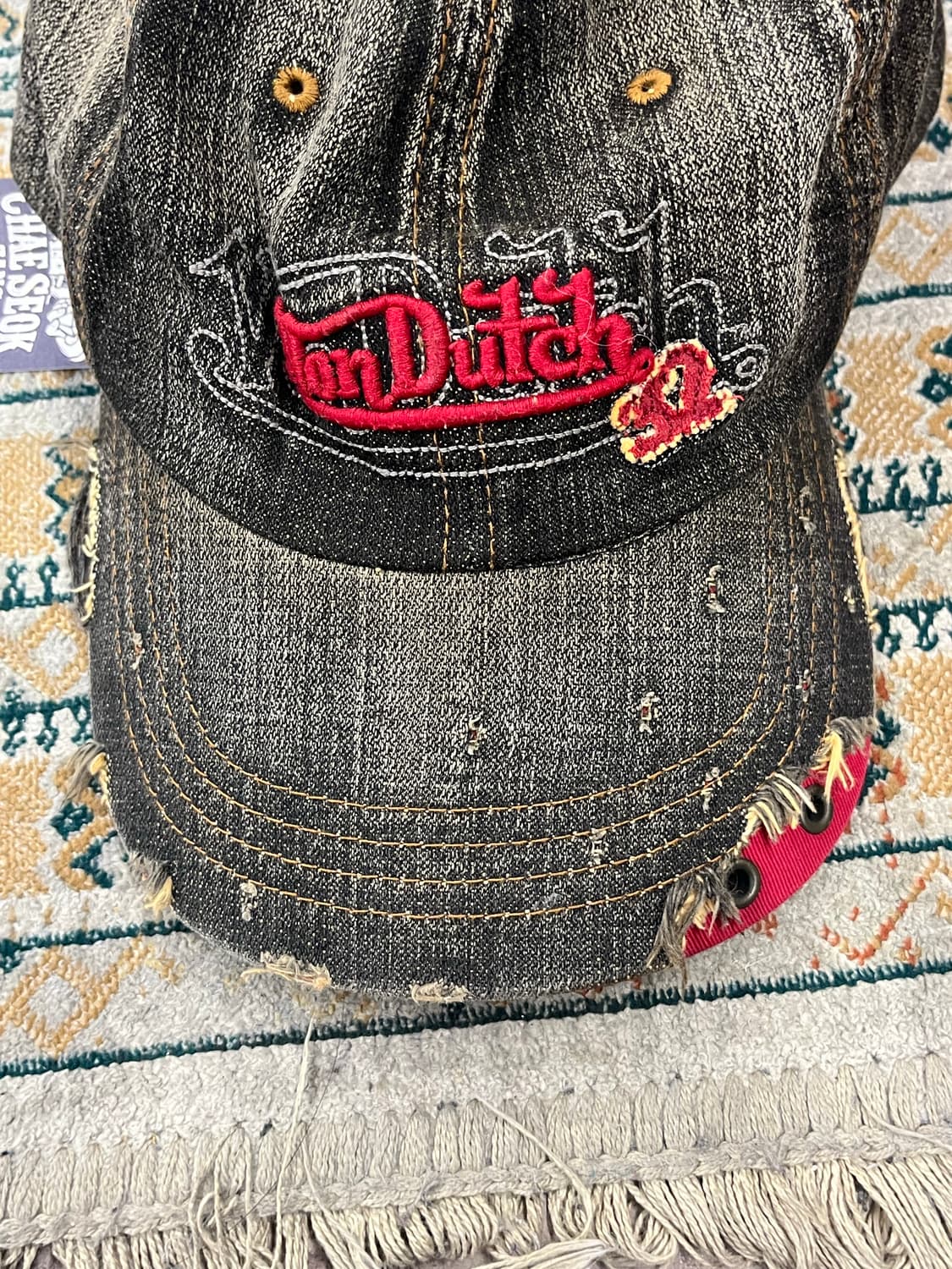 본더치 데미지 흑청 데님 볼캡 모자 #csz2783 상품이미지5