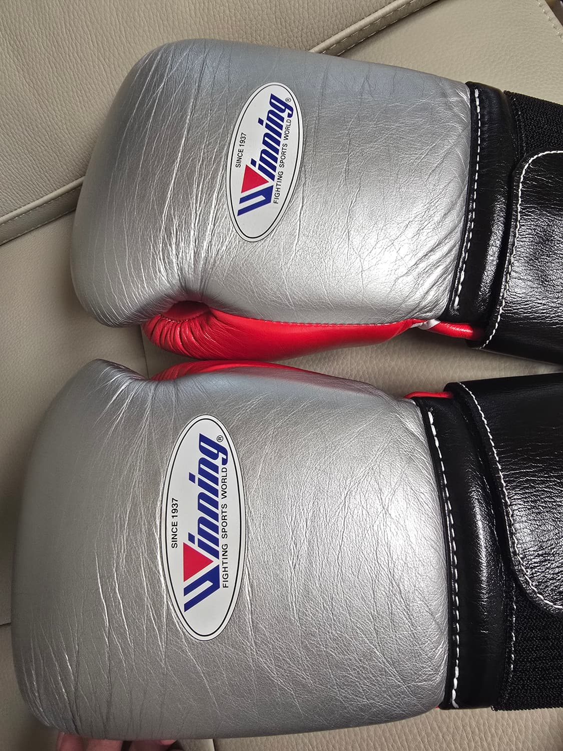 위닝 14온스 3색 커스텀 + 블루 t 헤드기어m 커스텀 복싱 스파링세트 상품이미지5