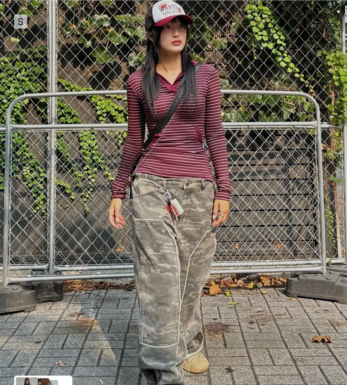 스컬프터 Stripe Hoodie Tee Burgundy -  S 상품이미지1