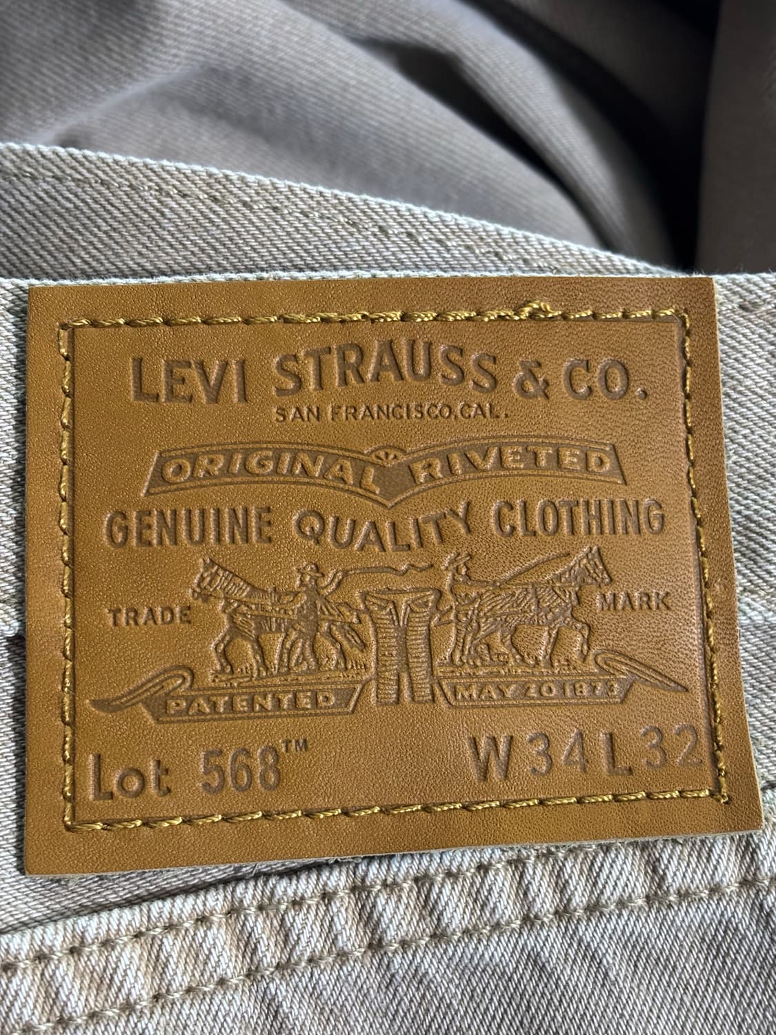 리바이스 프리미엄568 루즈핏 라이트웨이트진34"/연브라운 상품이미지6