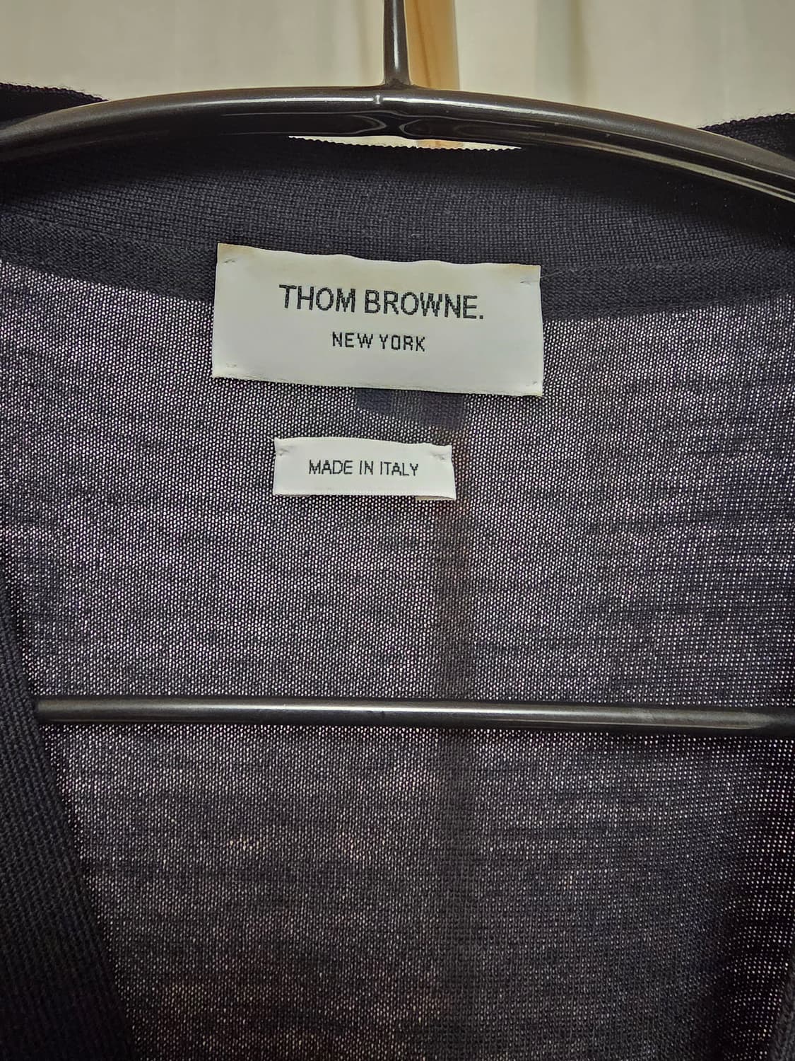 [ 25 / 5size ] 톰브라운 메리노울 사선완장 가디건 네이비 상품이미지6