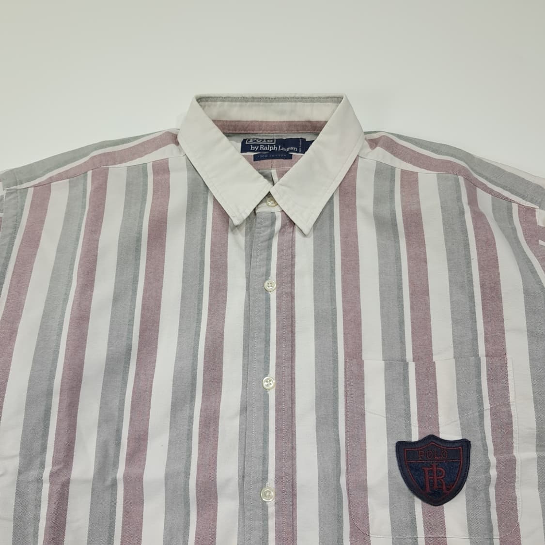 CL604 L 폴로 90s 싱가포르판 올드스쿨 스트라이프 엠블럼 셔츠 상품이미지2