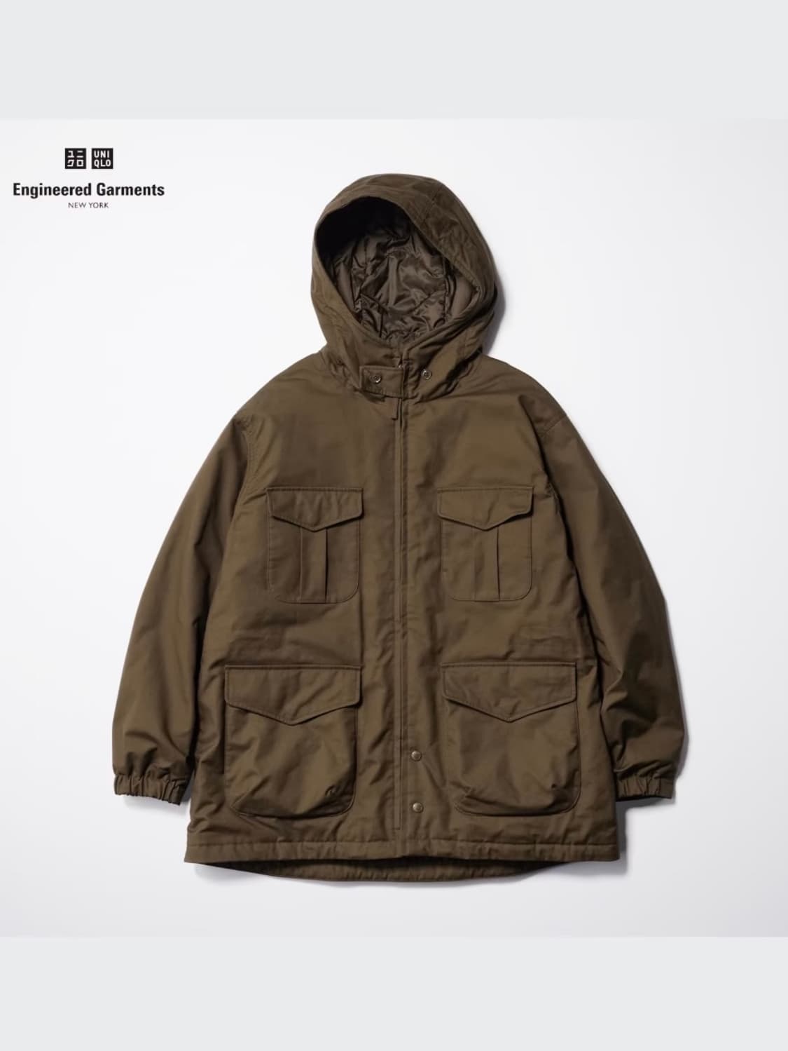 엔지니어드 가먼츠 X 유니클로 퍼프테크 유틸리티 자켓 브라운  상품이미지2