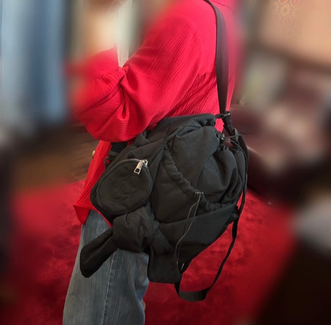 아떼바네사브루노 블랙 리본 숄더백 백팩 상품이미지10