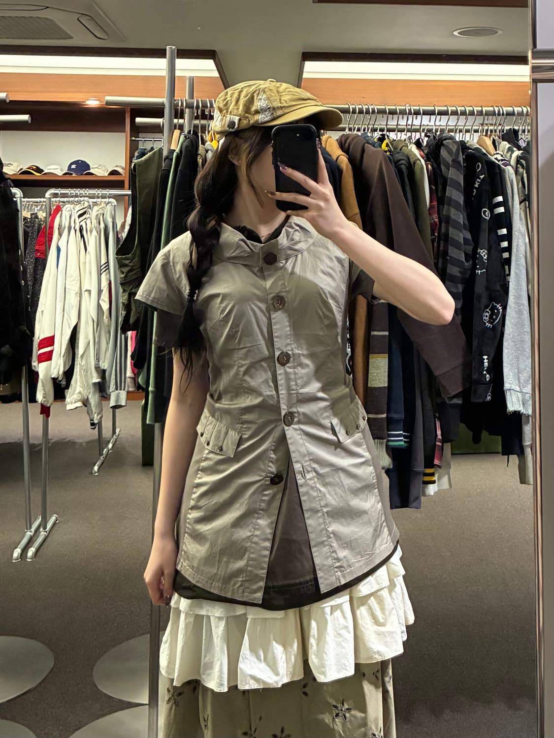 42)Japanese vintage 여성 트렌치 반팔 원피스 상품이미지1