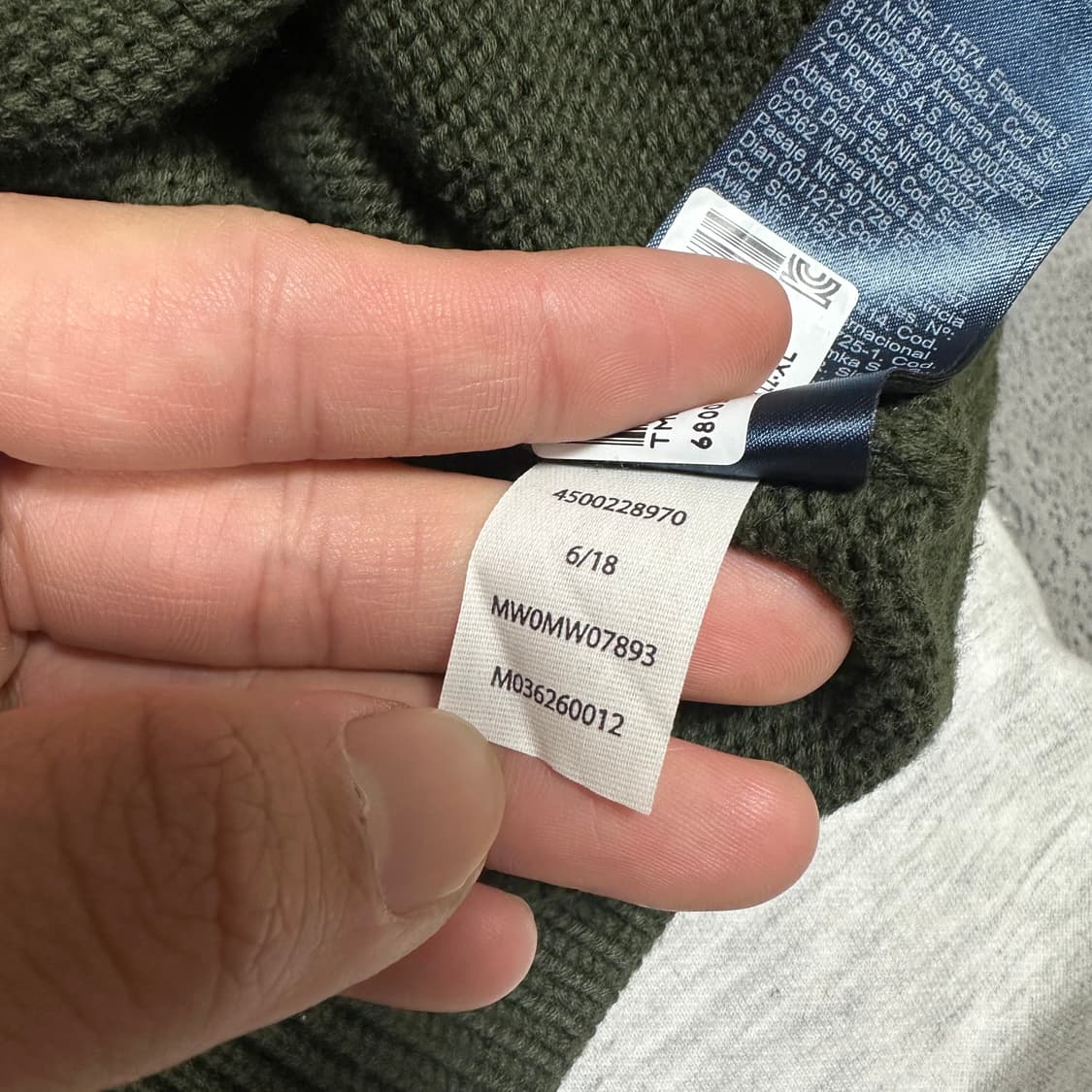 ✨ (바배) 타미 힐피거 카키 니트 집업  상품이미지5