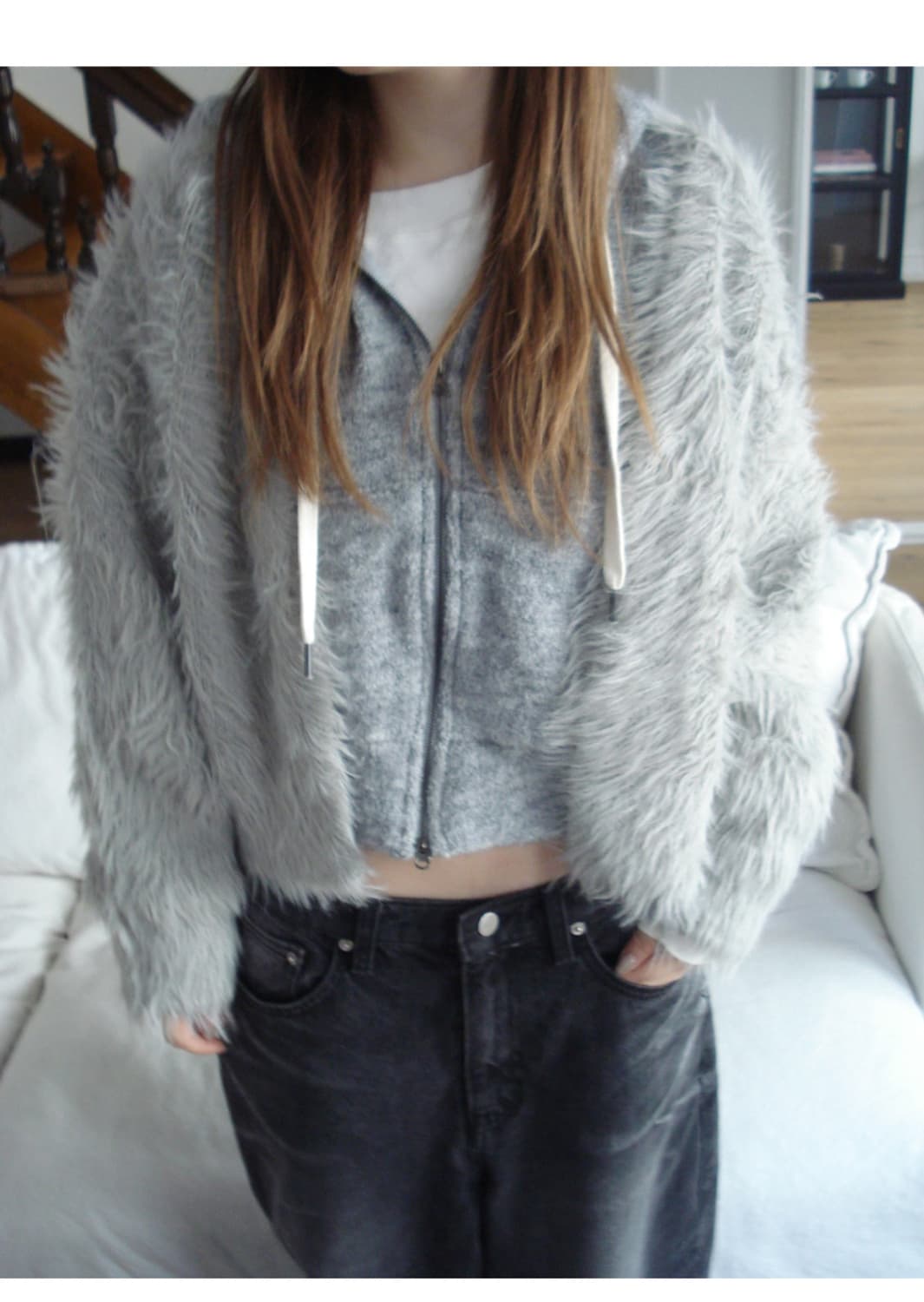 berry fur cardigan 상품이미지2