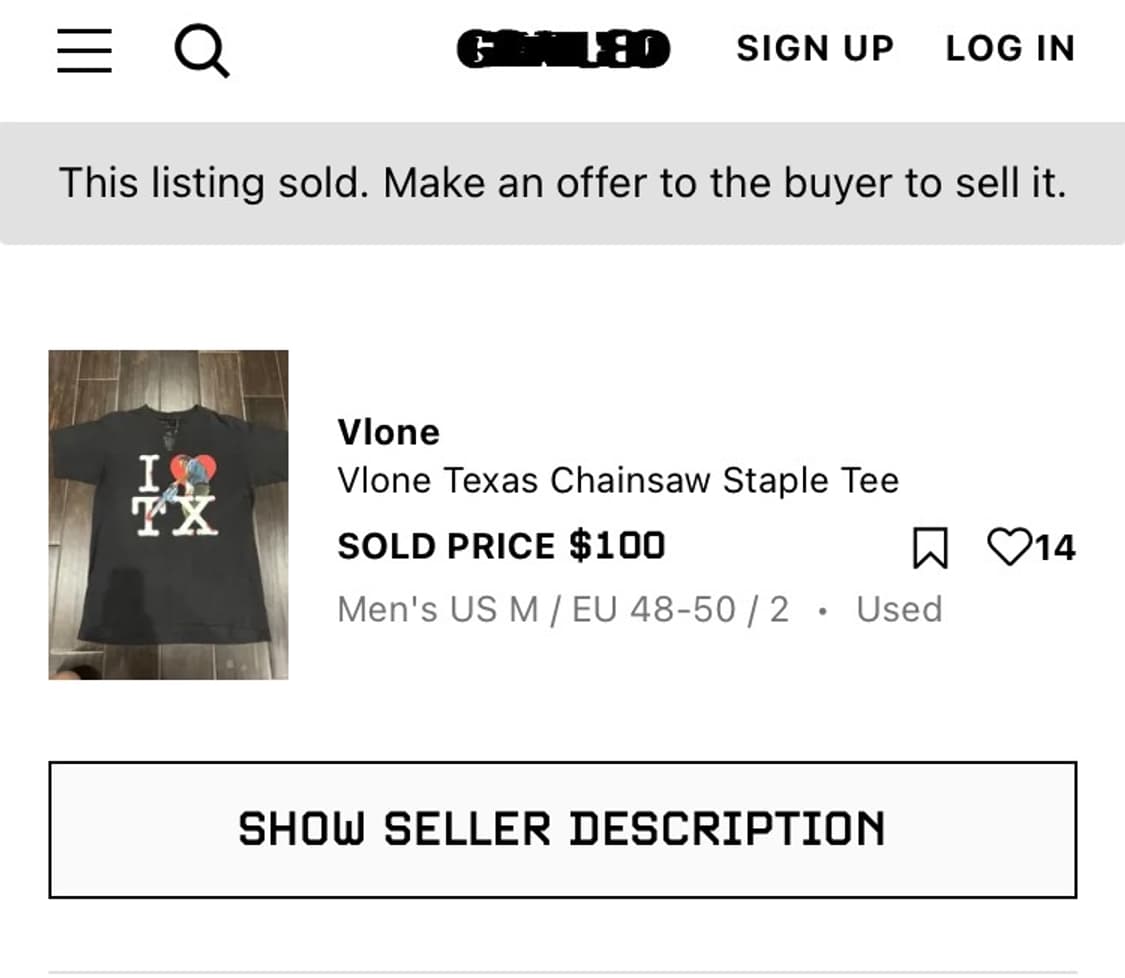 Vlone I love TX 상품이미지6