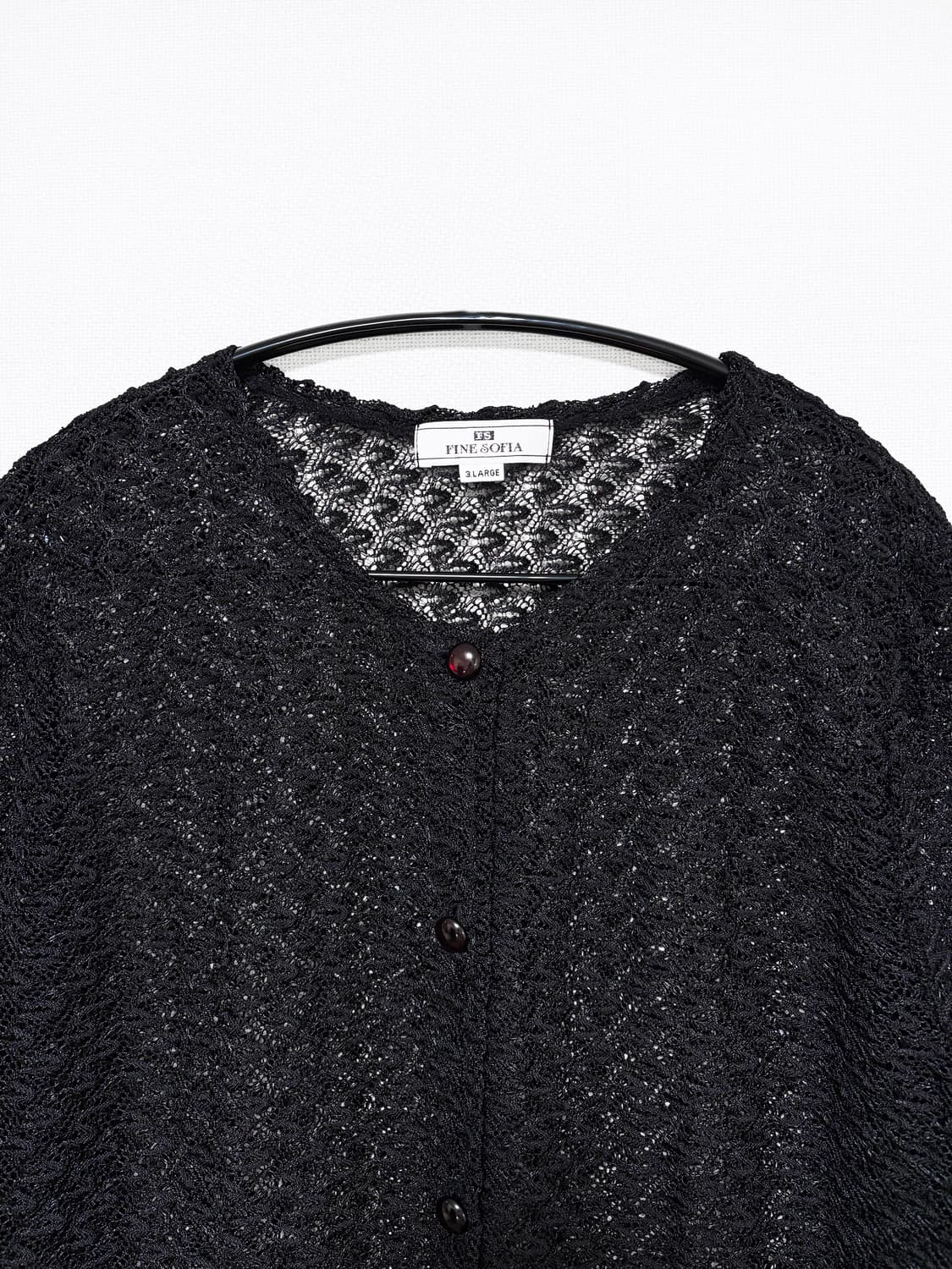 Punching Lace Cardigan – Black 상품이미지5