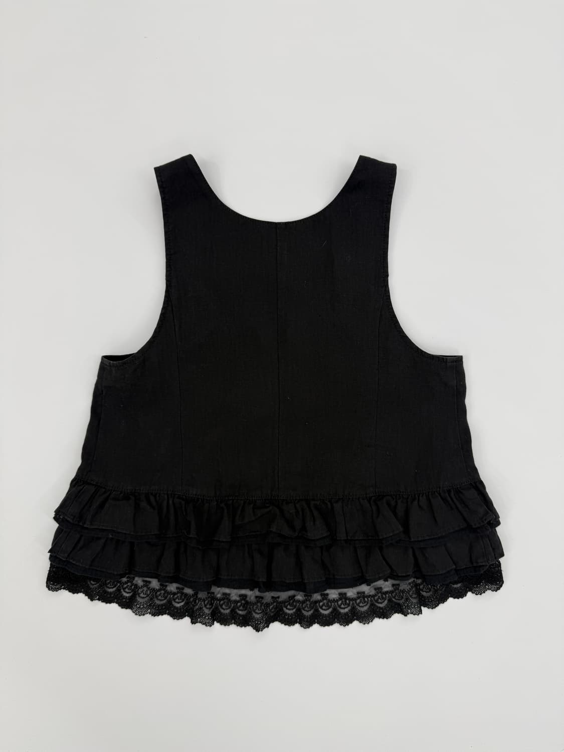 빈티지 franche lippee 블랙 레이스 프릴 슬리브리스 베스트 상품이미지5