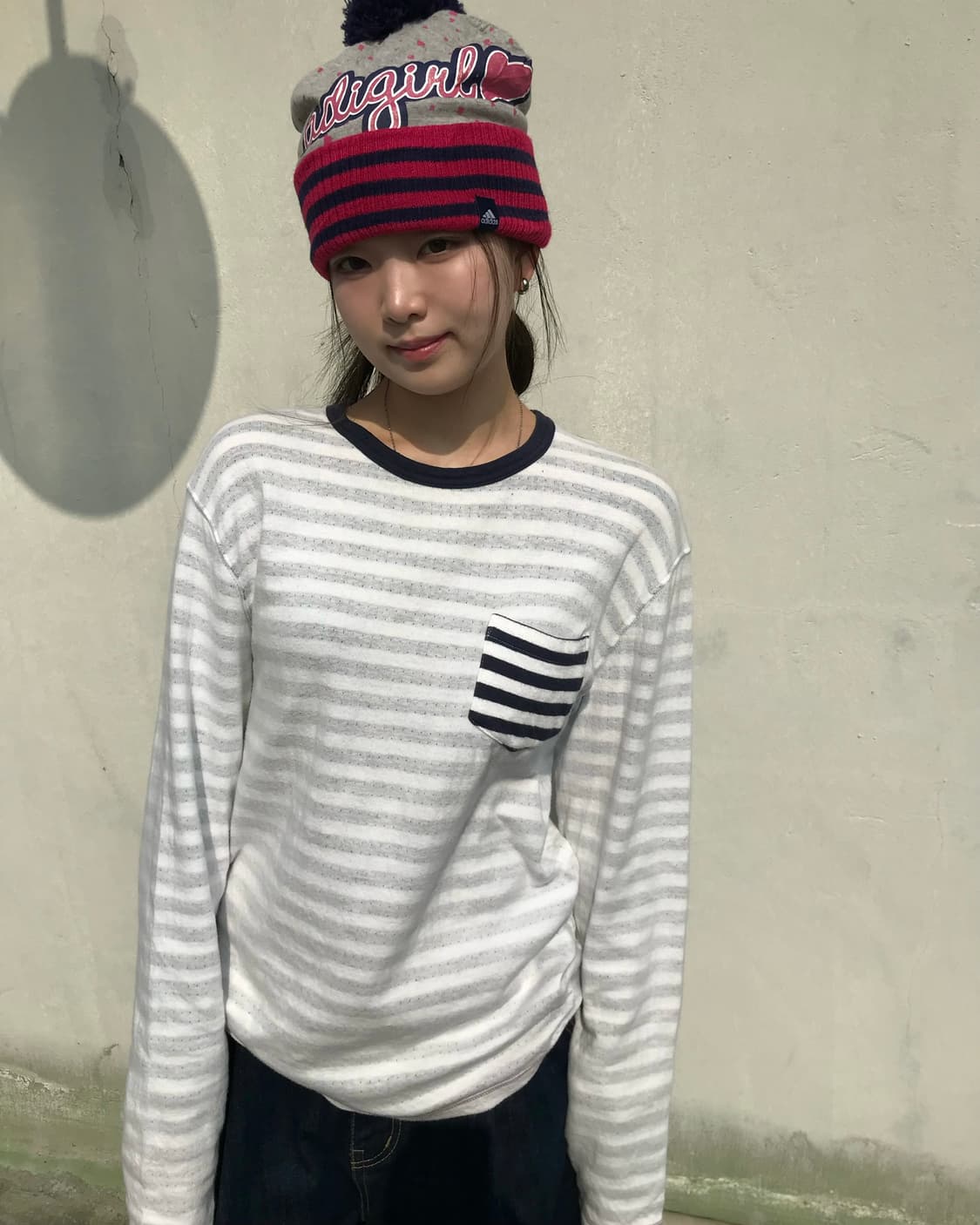 BEAMS HEART 스트라이프 포켓 롱슬리브 티 상품이미지4