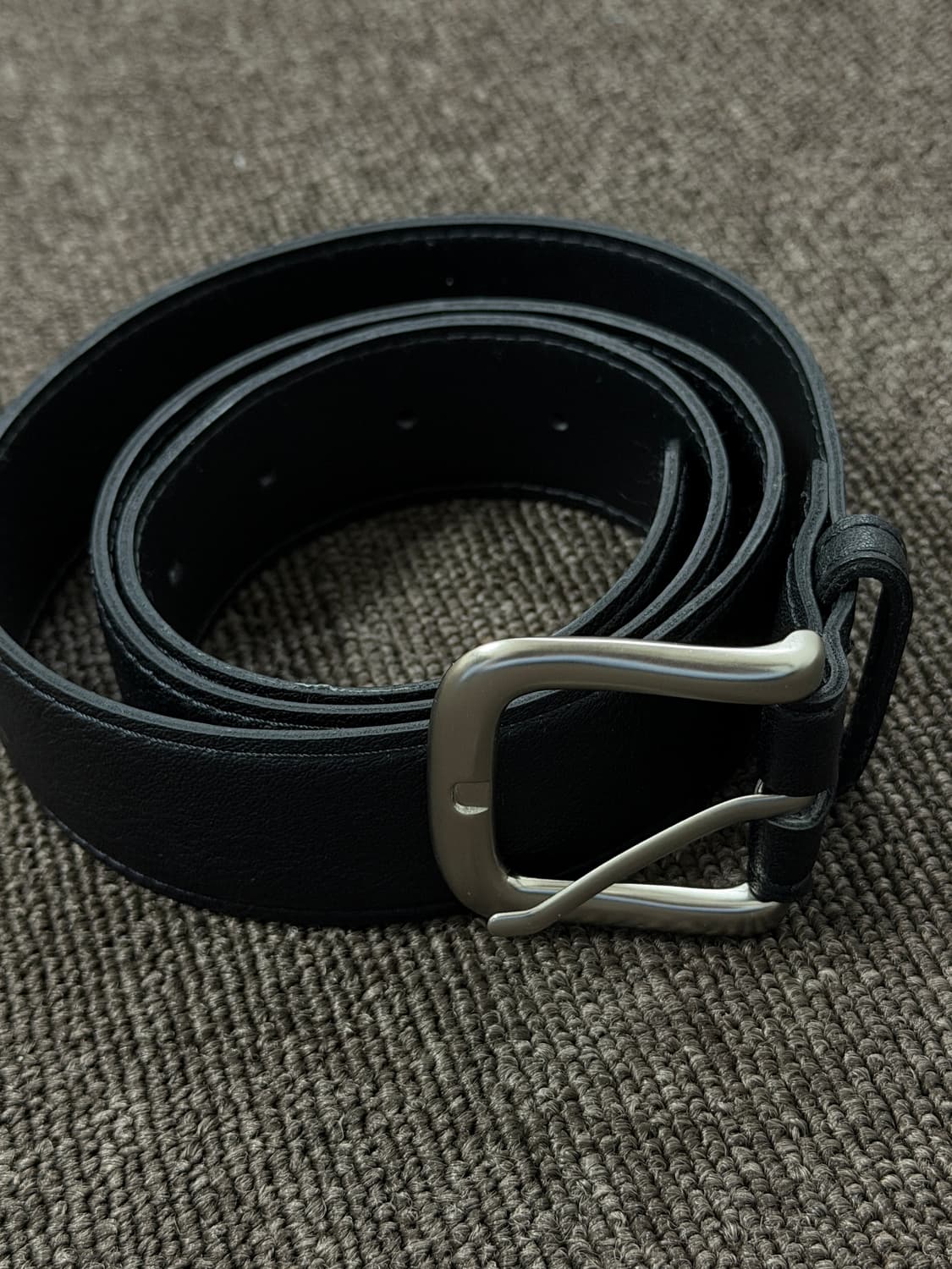 볼드 레더 벨트 블랙 상품이미지2