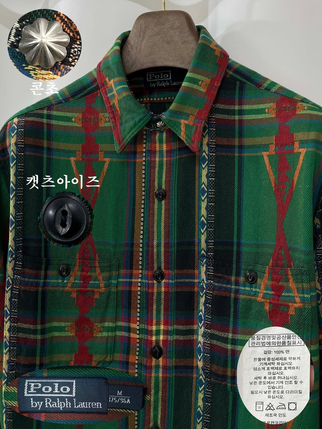 폴로 랄프로렌 더블콘초 사우스웨스턴 인디언 아즈텍 웨스텐 워크 셔츠 상품이미지4