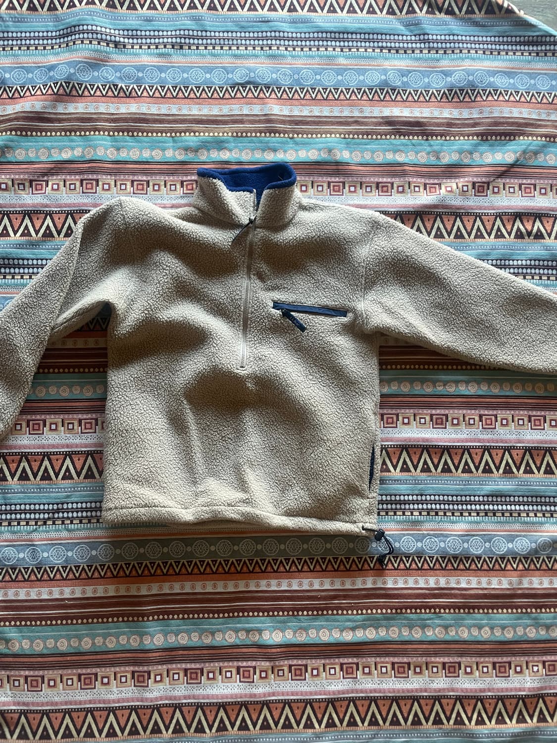 90년도 엘엘빈 llbean 플리스 풀오버 아이보리 칸예 착용 상품이미지1