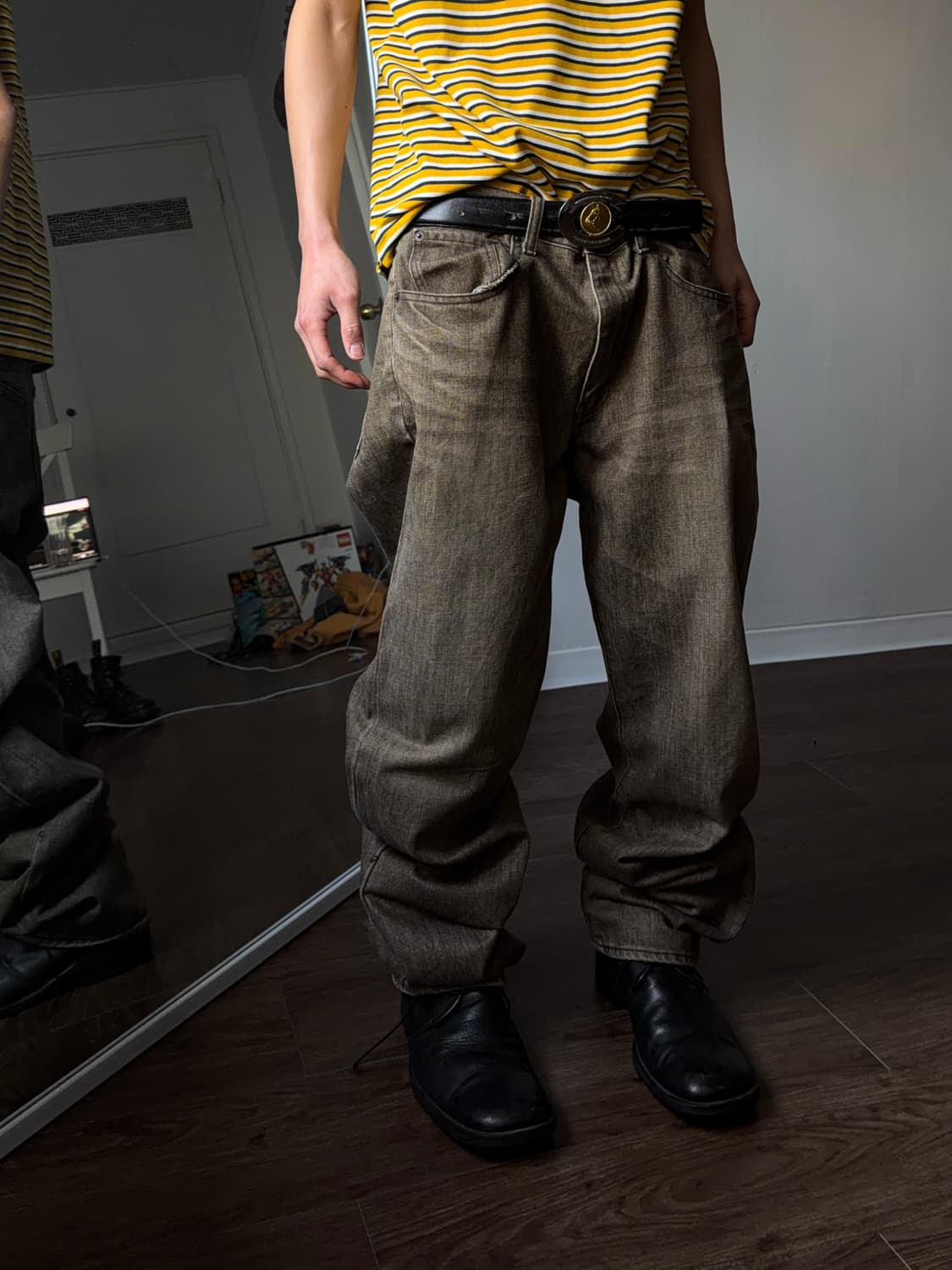 Bobson Chessking 워시드 스트레이트 진 상품이미지6