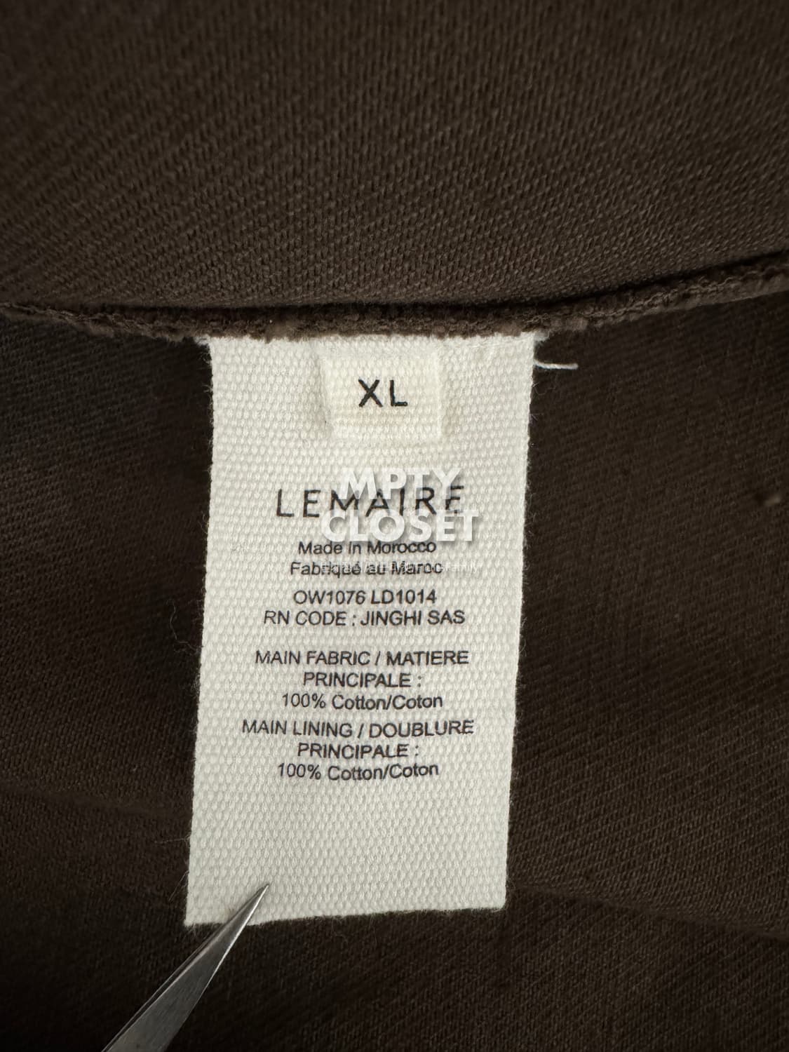 [XL] 르메르 박시 코티드 데님 트러커 카키브라운 상품이미지7