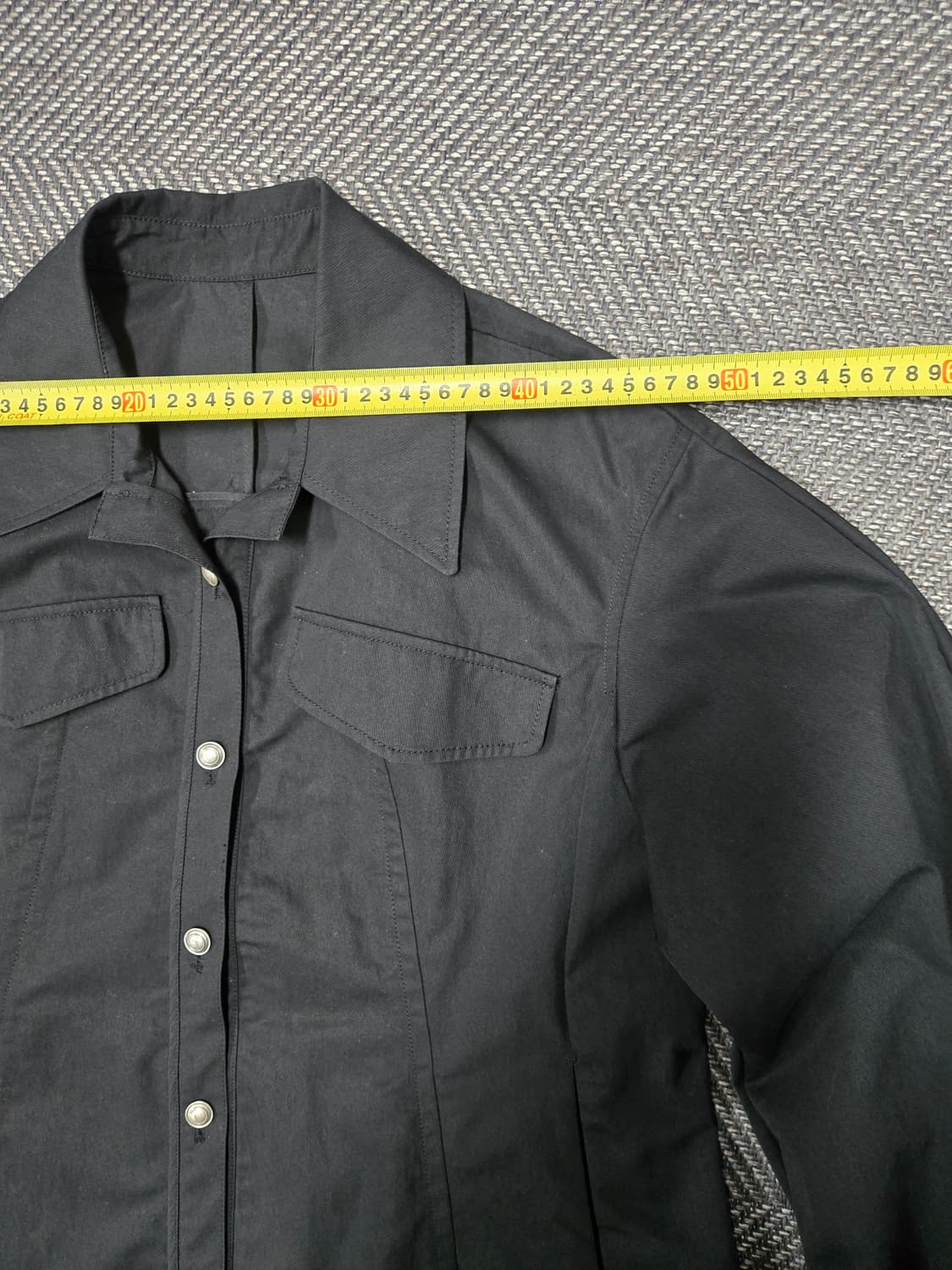 한섬 시스템 SYSTEM 블랙 퍼프 셔츠 자켓 상품이미지6