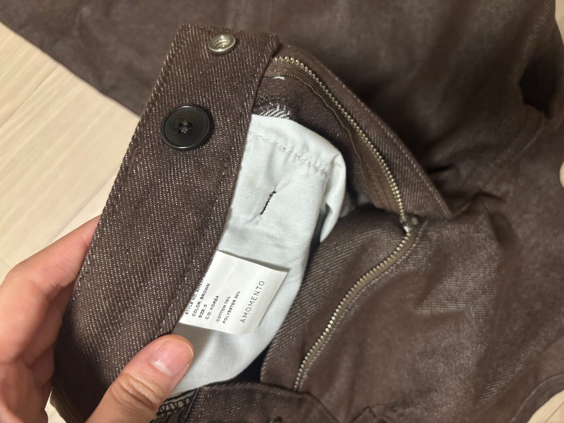 아모멘토 컬러 인디고 데님 브라운 상품이미지8