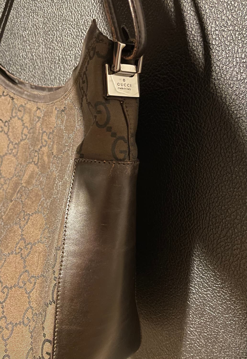 정품 구찌 빈티지 GG 모노그램 캔버스 호보 숄더백 상품이미지5