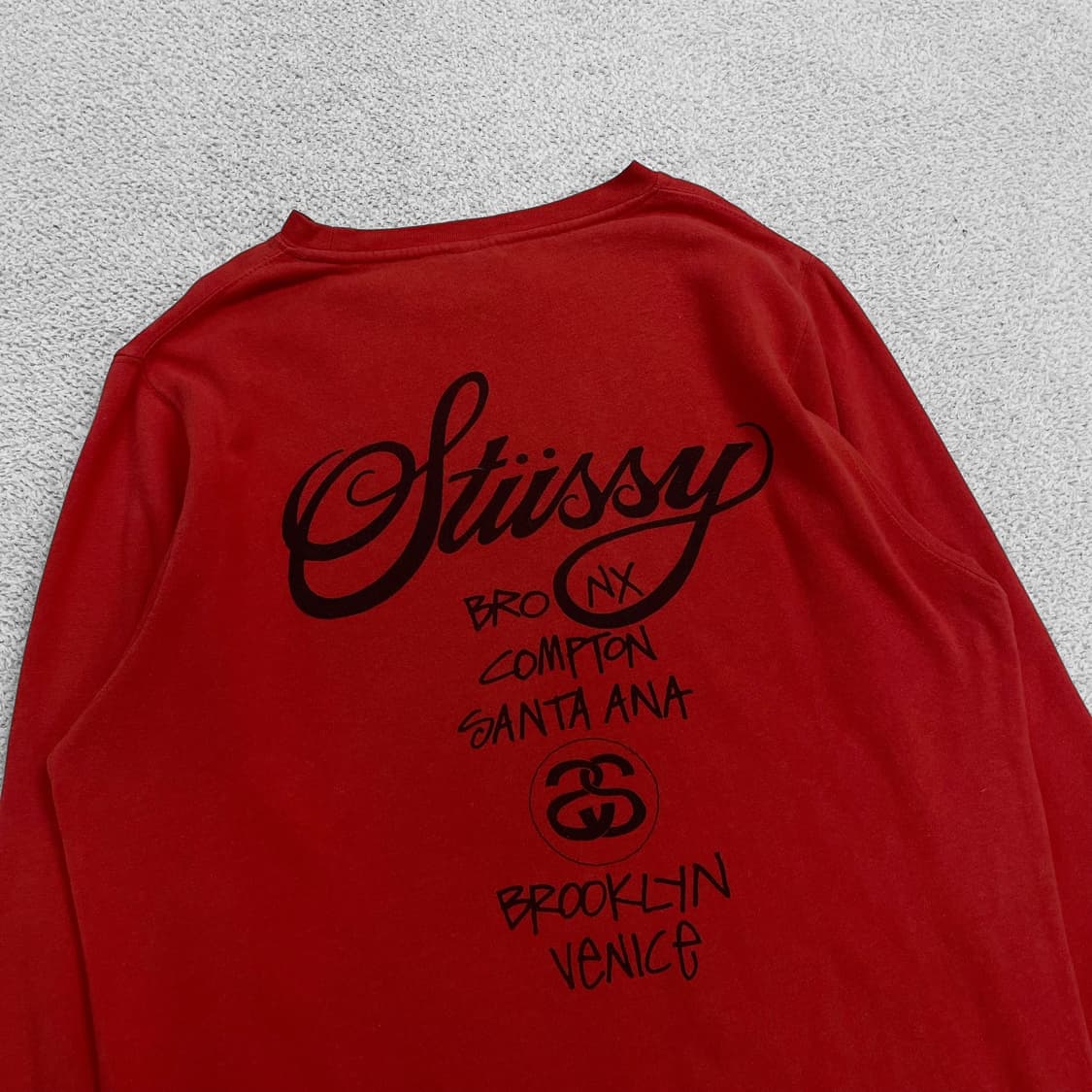 스투시 Stussy 월드투어 크루넥 맨투맨 레드 상품이미지4