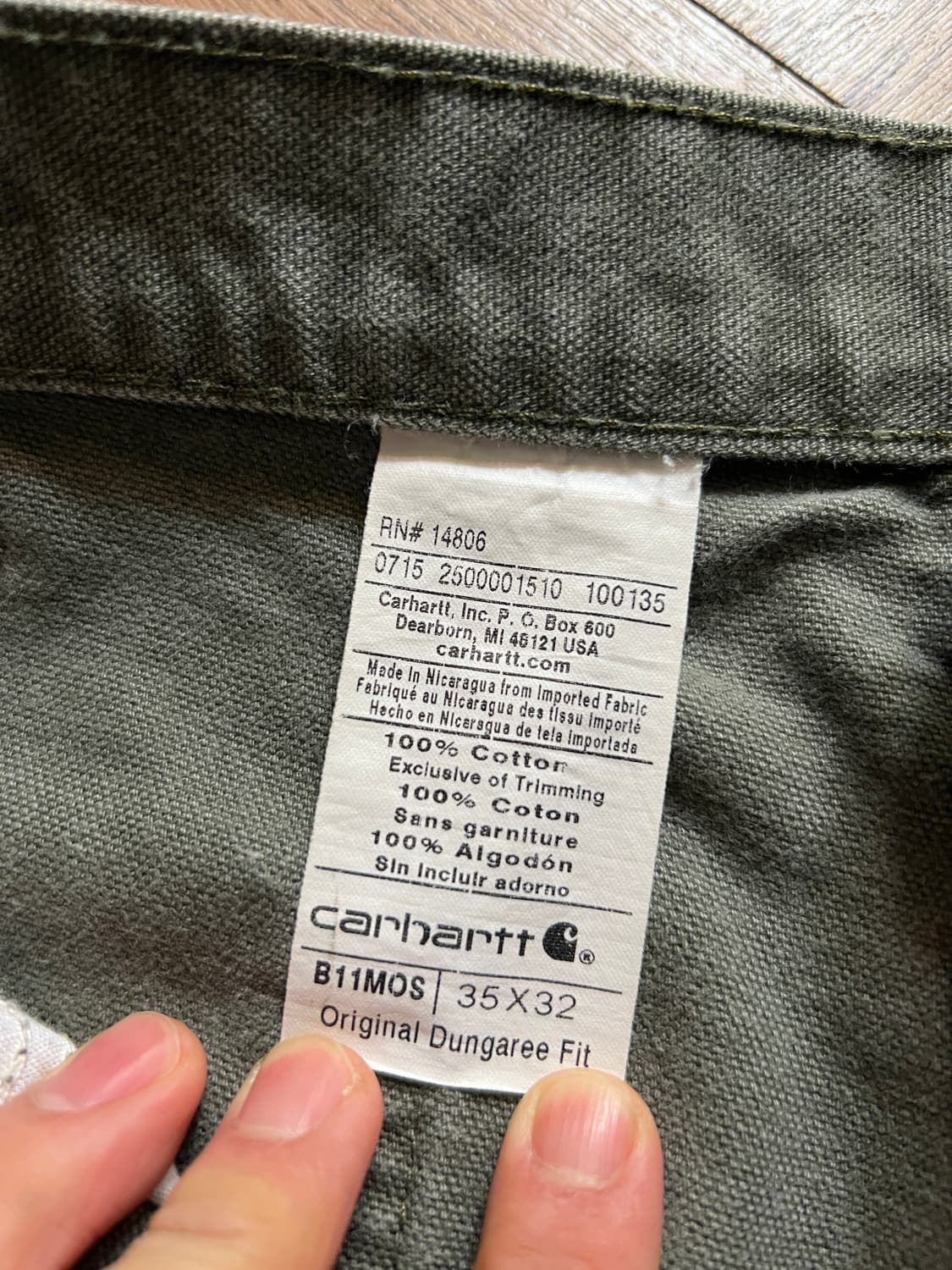 [35]칼하트 USA 빈티지 페인팅 모스그린 카펜터 워크 팬츠 M3 상품이미지8
