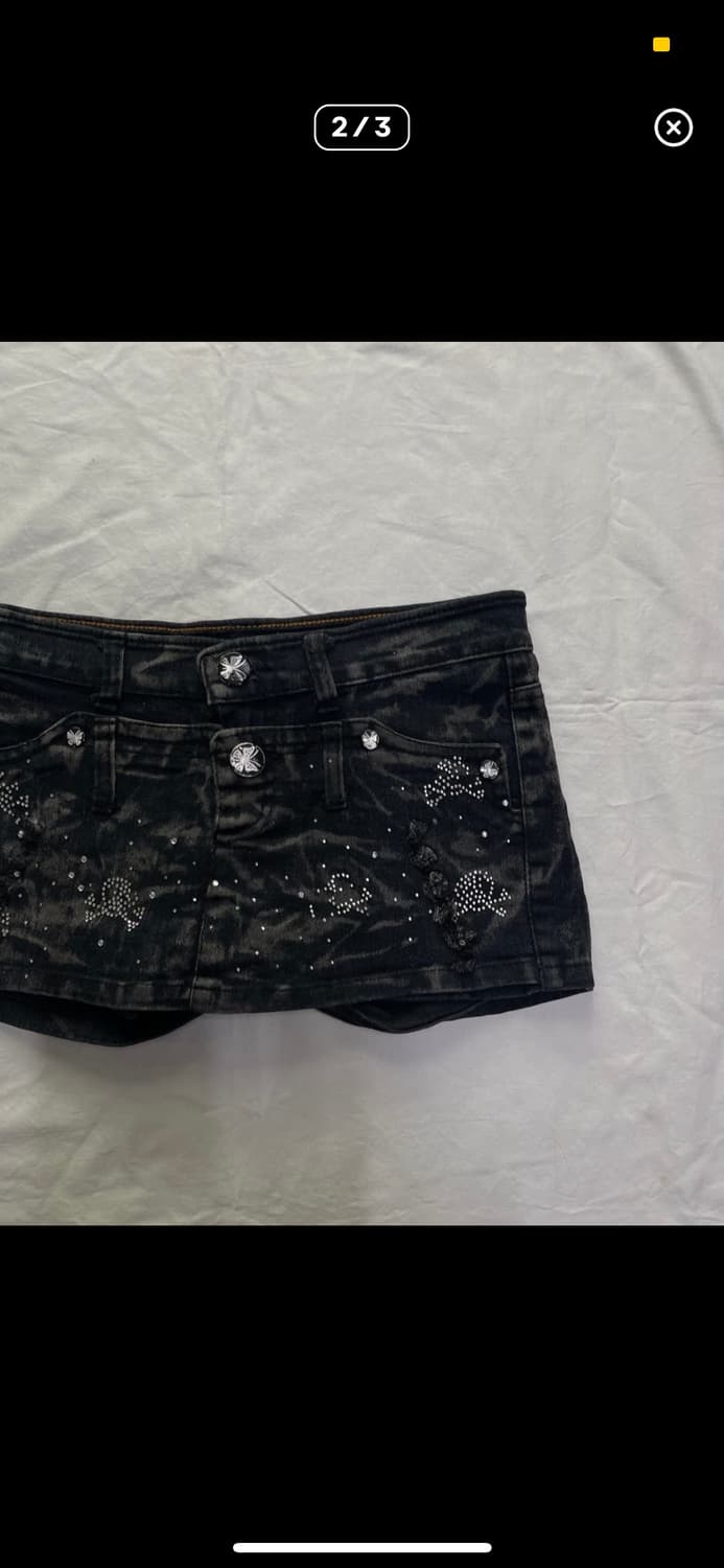 빈티지 큐빅 스컬 스커트 겸 반바지 상품이미지2