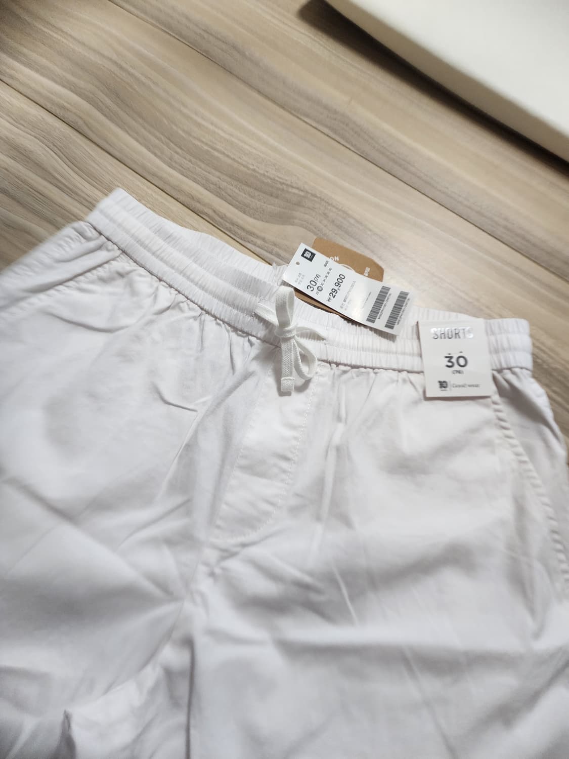 탑텐코튼밴딩쇼츠반바지화이트m 상품이미지5