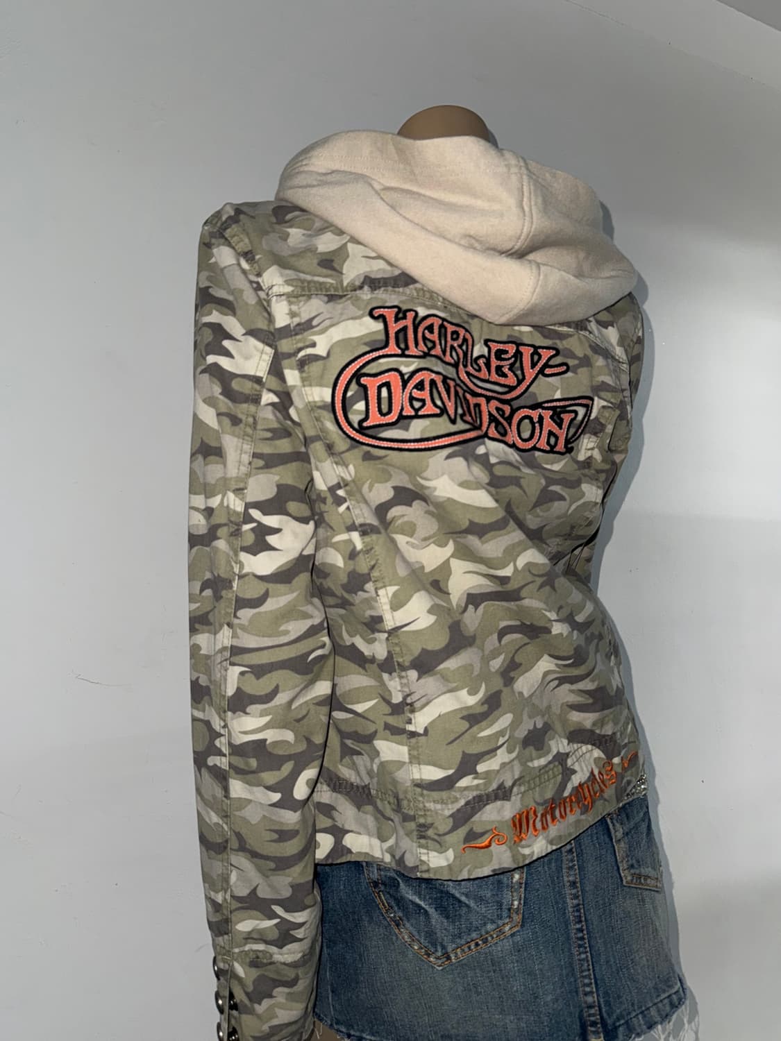 할리 데이비슨 카모 레이어드 투웨이 후드 자켓 상품이미지7