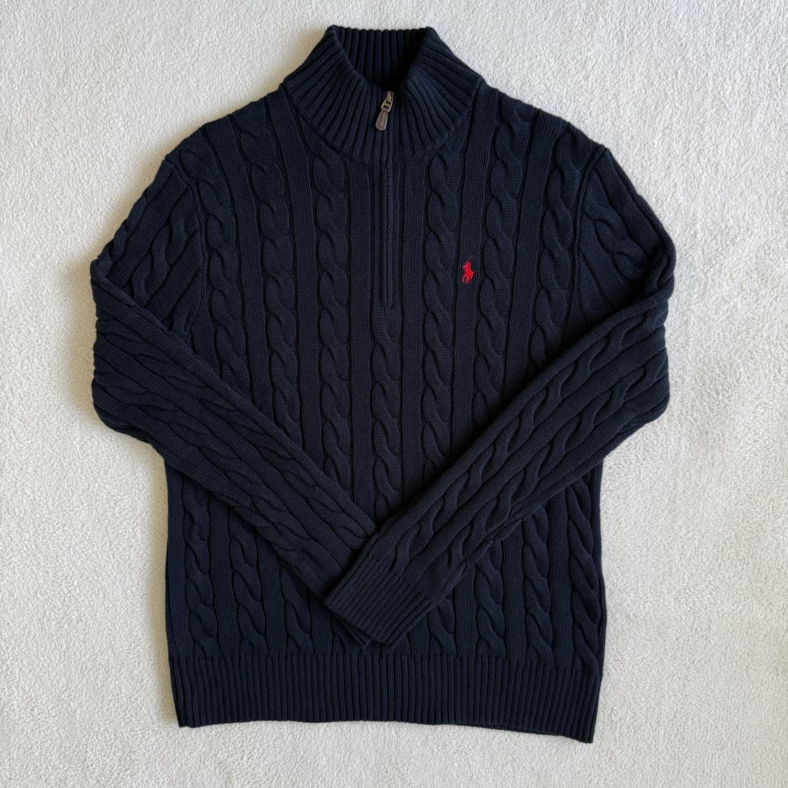 폴로랄프로렌 꽈배기 하프집업 니트 네이비 상품이미지1
