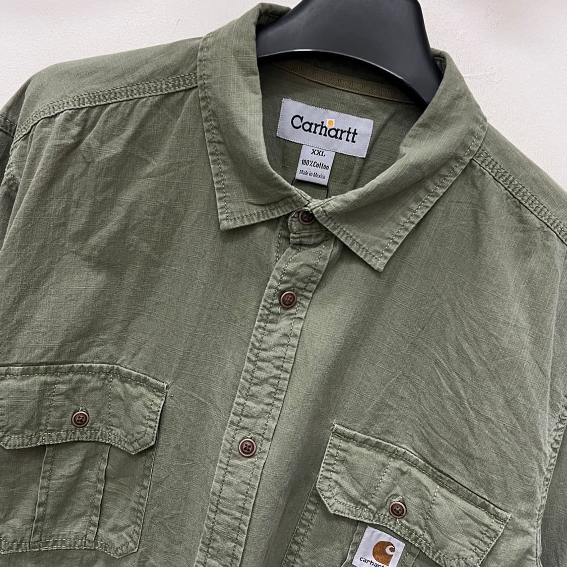 칼하트 리메이크 카키 긴팔 셔츠 남방 2XL 상품이미지3