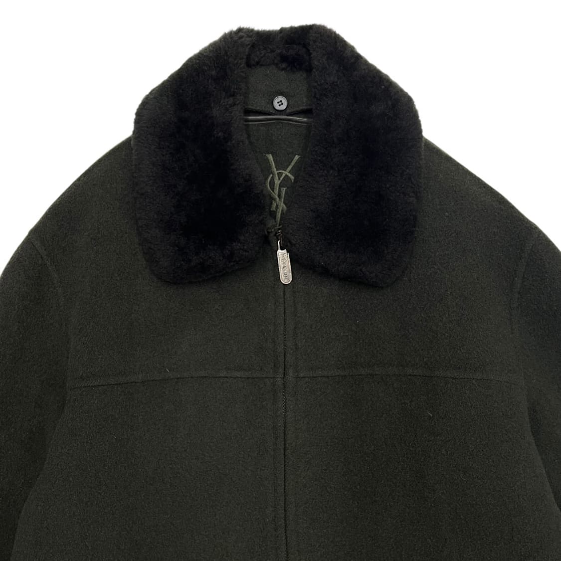 입생로랑 퍼 카라 딥카키 자켓 상품이미지4