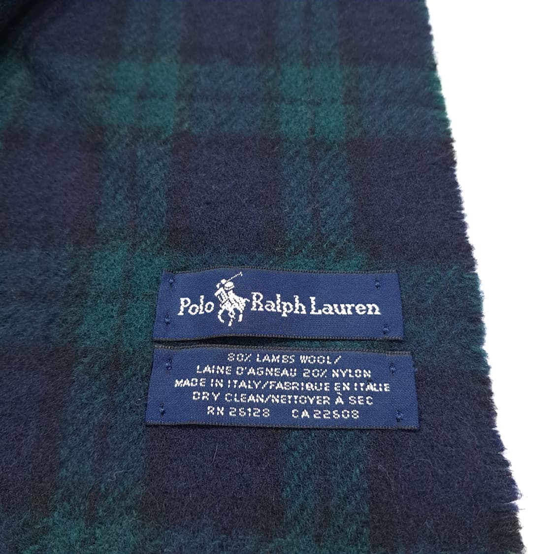 MX546 폴로 00s 이태리판 램스울 블랙워치 네이비 머플러 목도리 상품이미지4