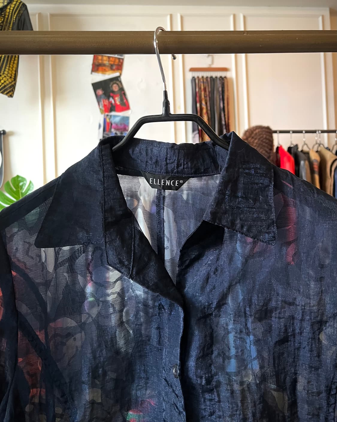 JPN Vintage Floral See-through Shirt 상품이미지5