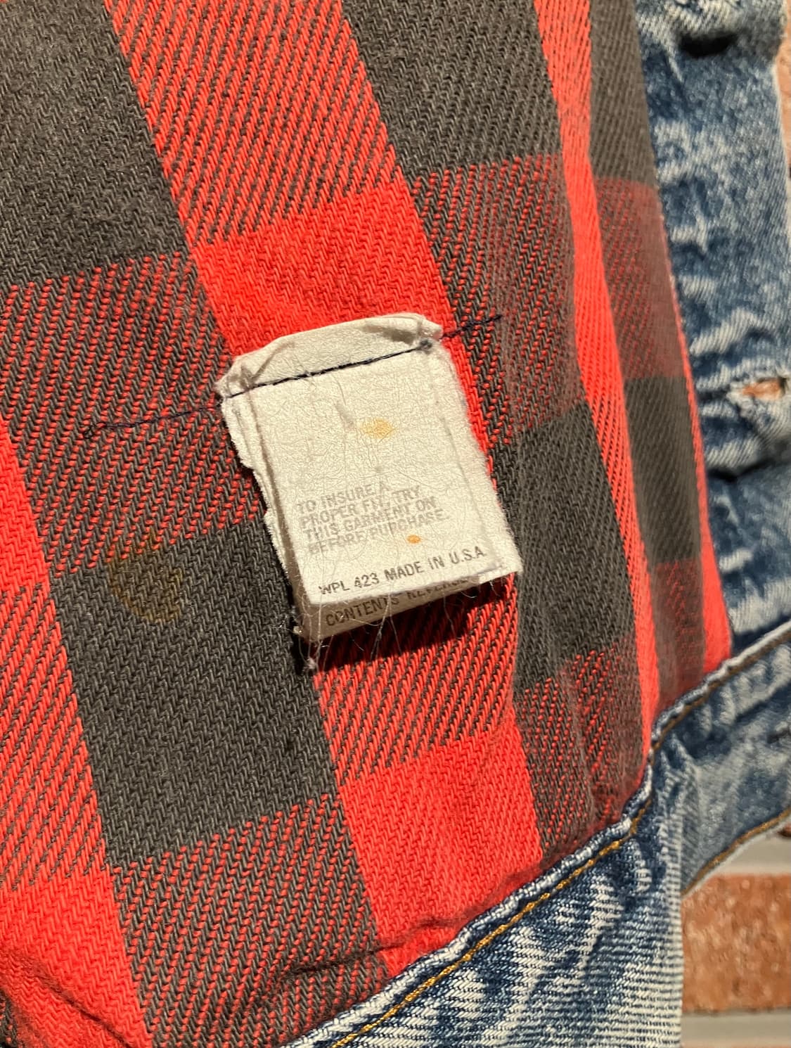 80s USA 빈티지 리바이스 3세대 버팔로 안감 데님 트러커 자켓 상품이미지9